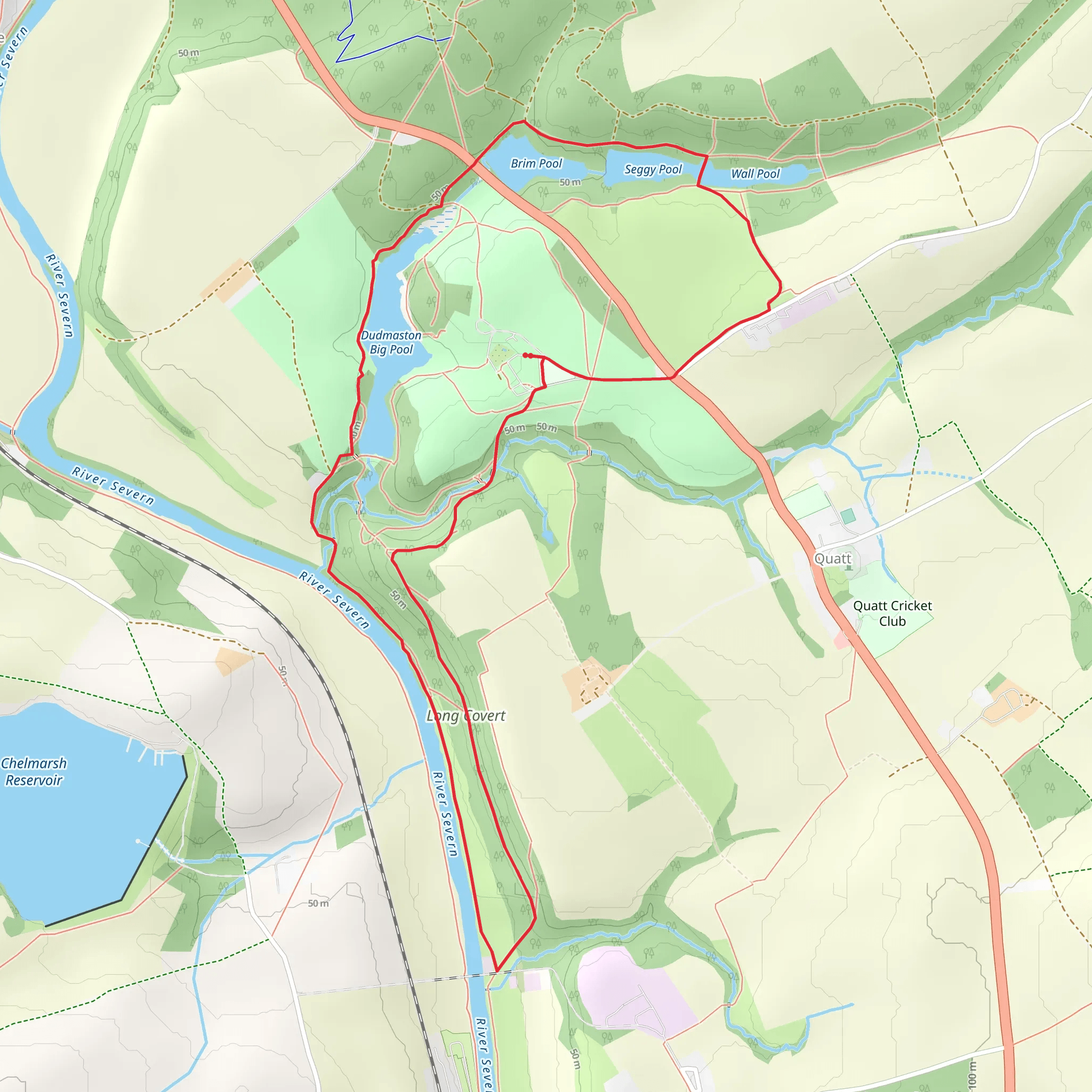 Dudmaston Big Pool, Brim Pool and Long Covert Loop mobile static map