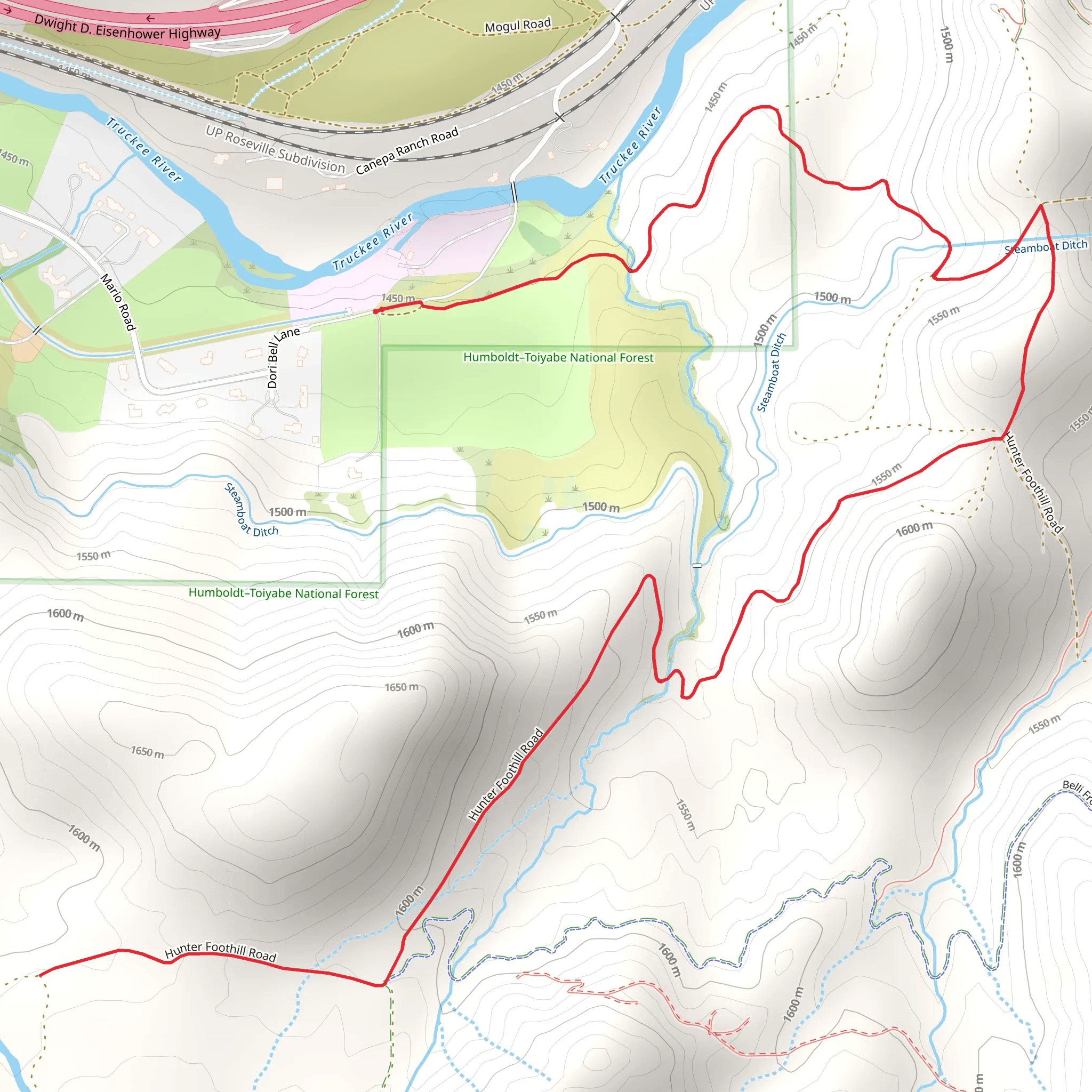 Hunter Foothill Road mobile static map