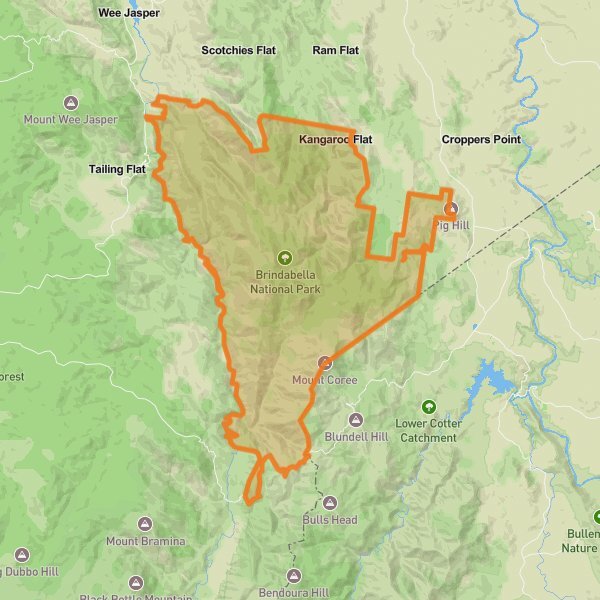 Brindabella National Park mobile static map