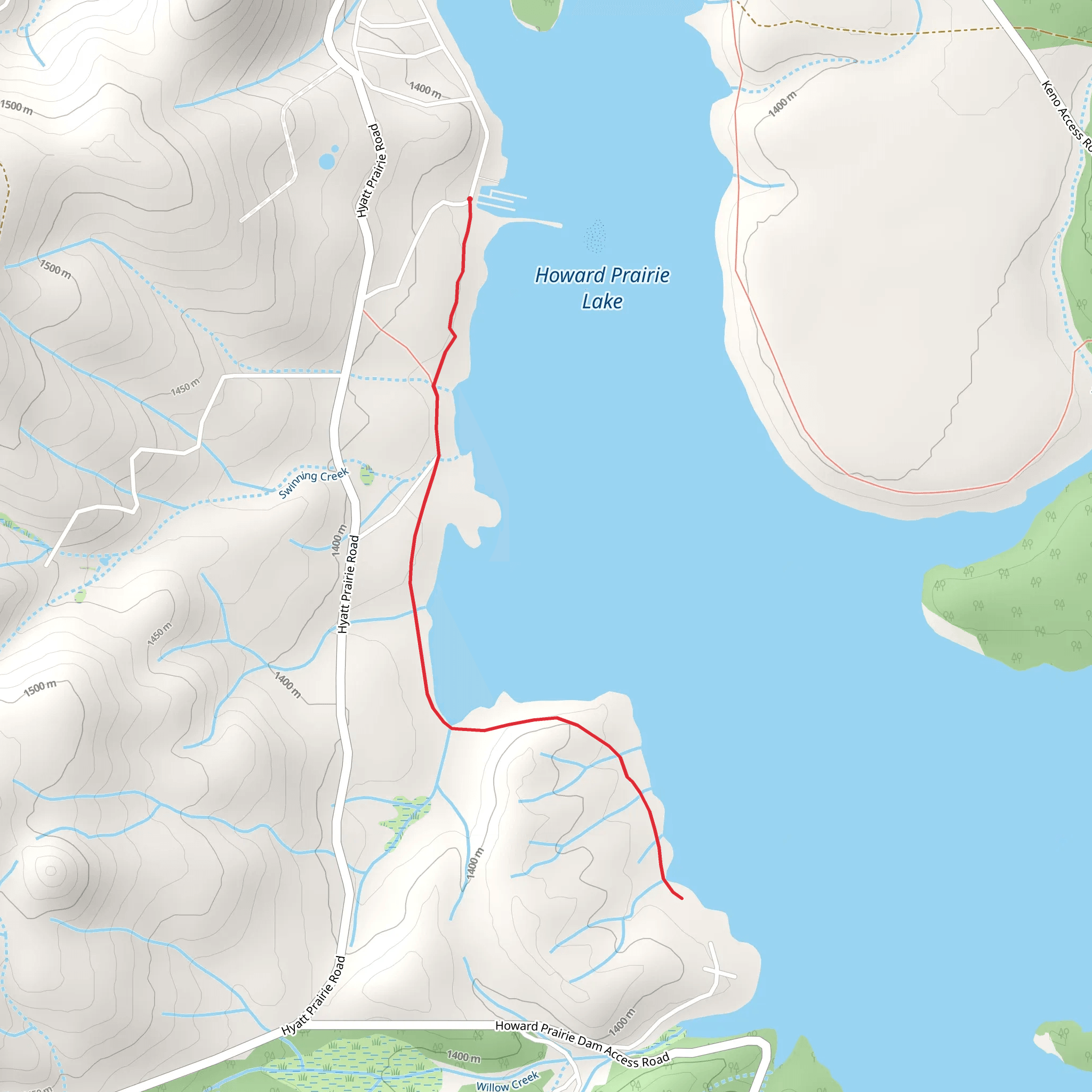 Howard Prairie Lake Western Shore Walk mobile static map