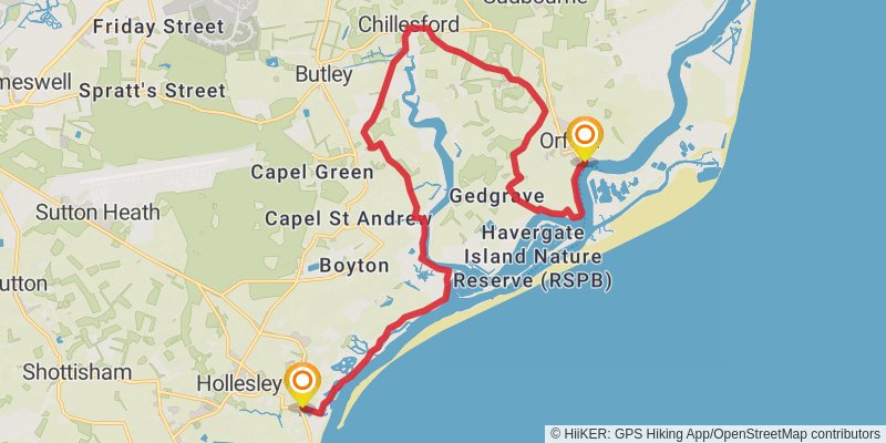 Suffolk Coast Walk stage 5 Map