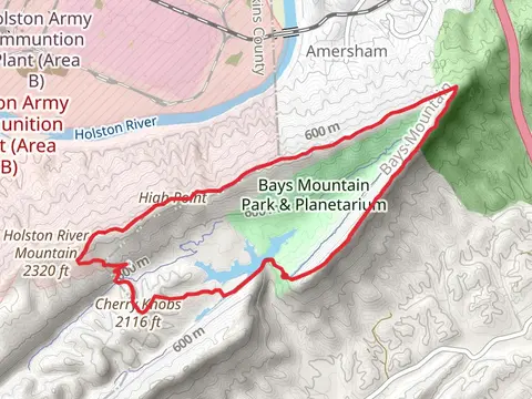 Bays Mountain Reservoir and High Point via Cherry Knob Trail and Bear Run Trail