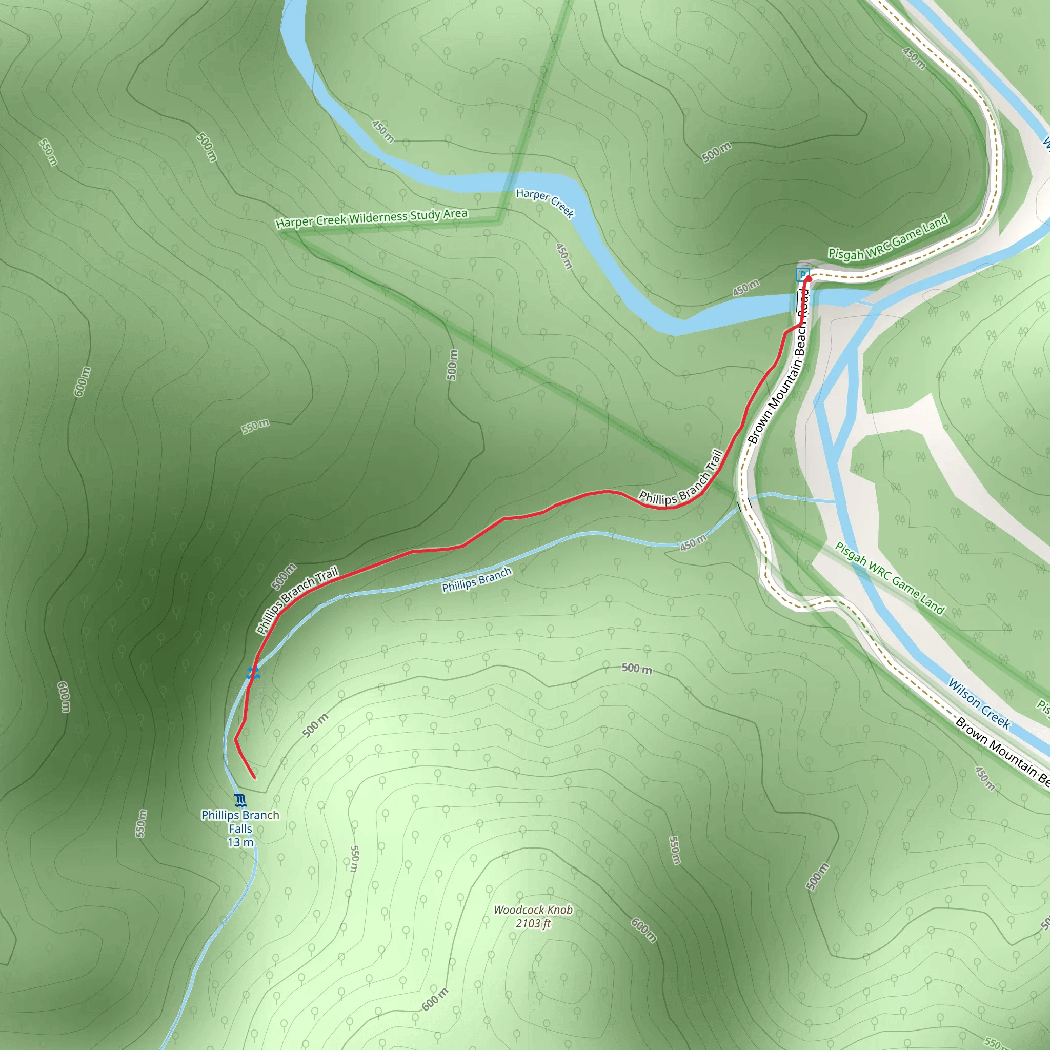 Phillips Branch Falls mobile static map