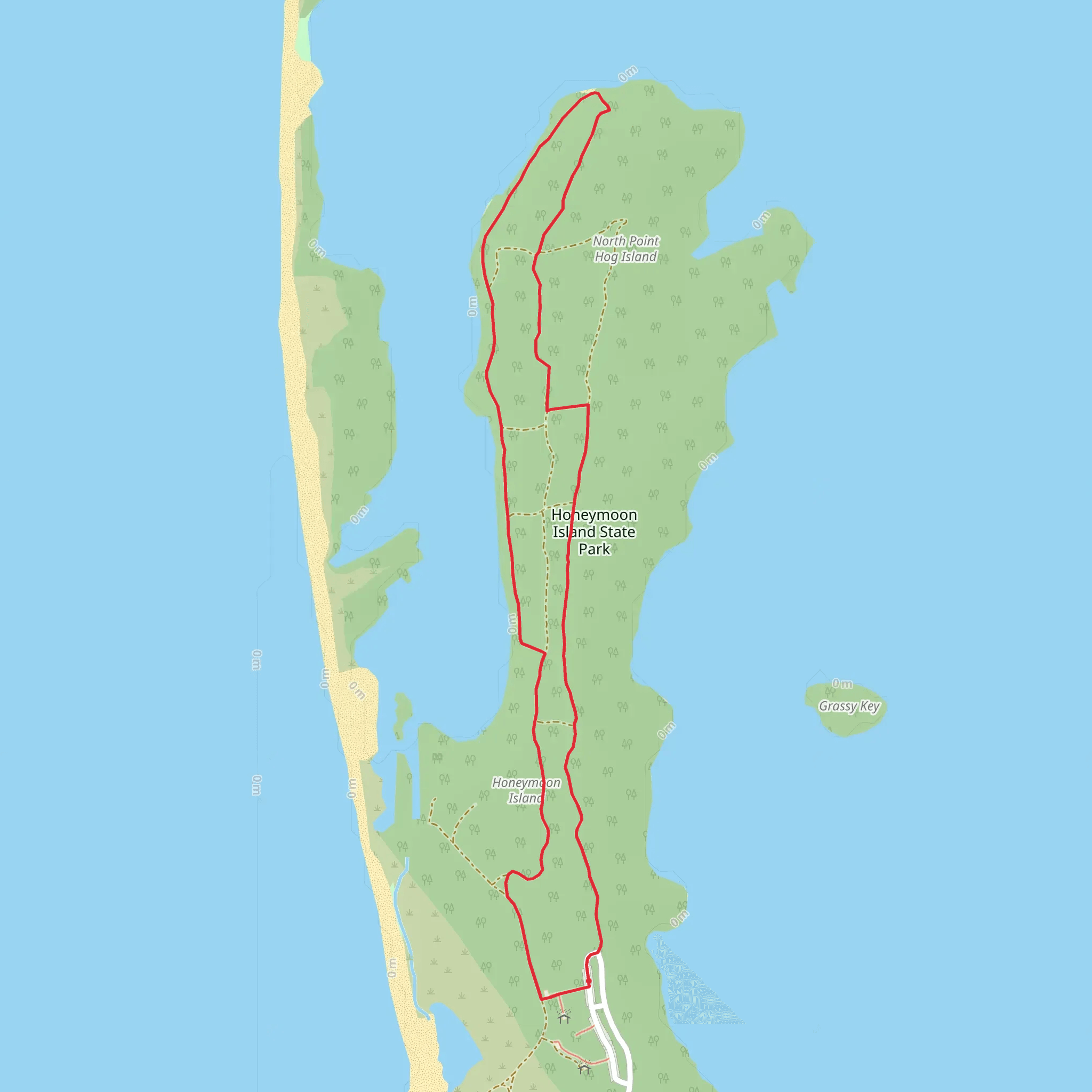 Honeymoon Island State Park Loop mobile static map
