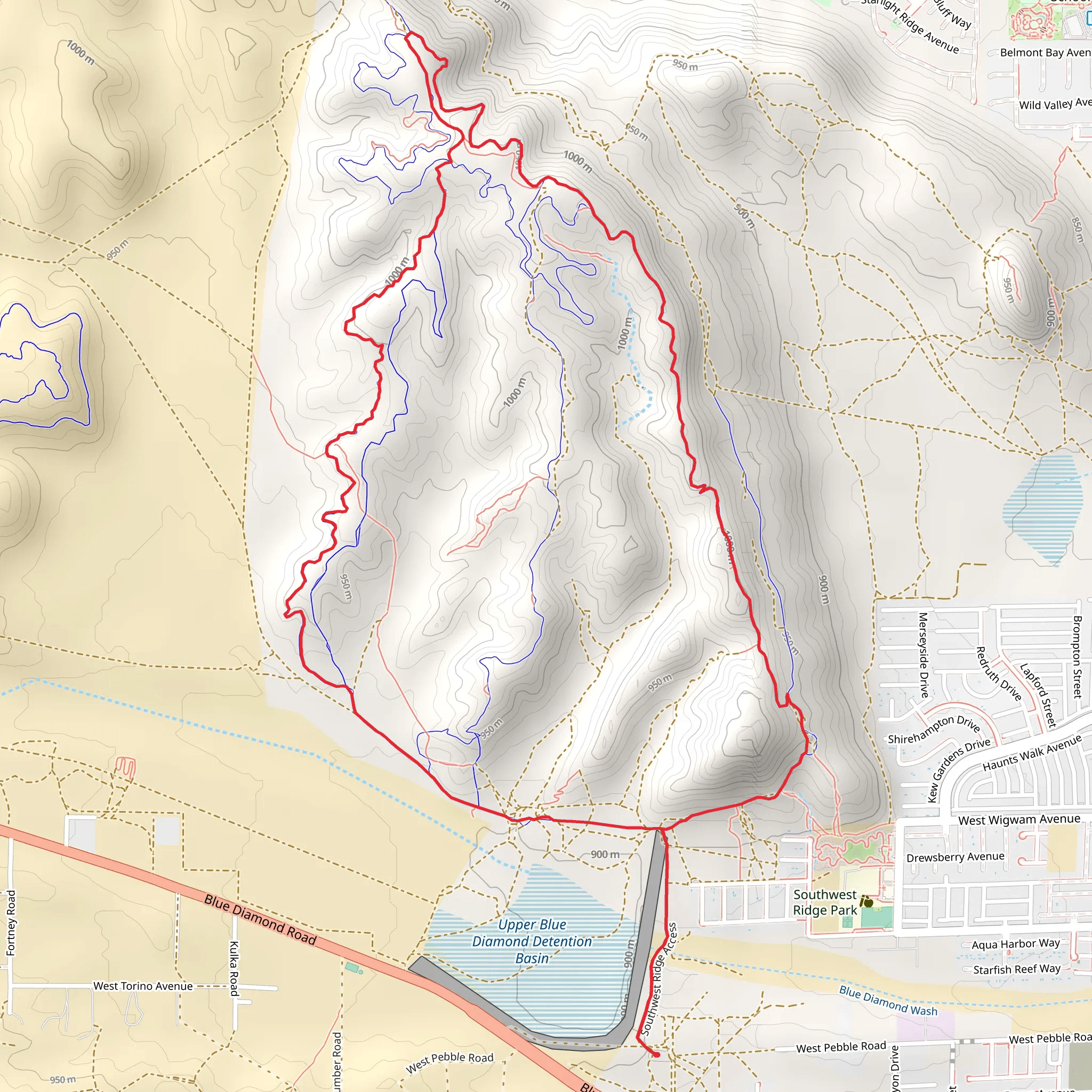 Southwest Ridge Loop mobile static map