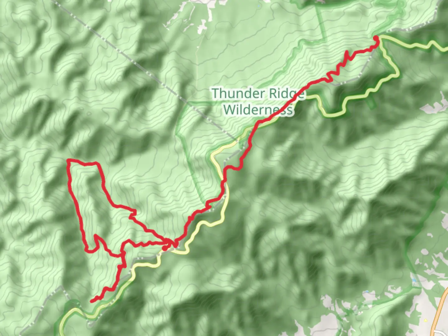 An image depicting the trail Appalachian and Apple Orchard Falls Trail and its surrounding area.