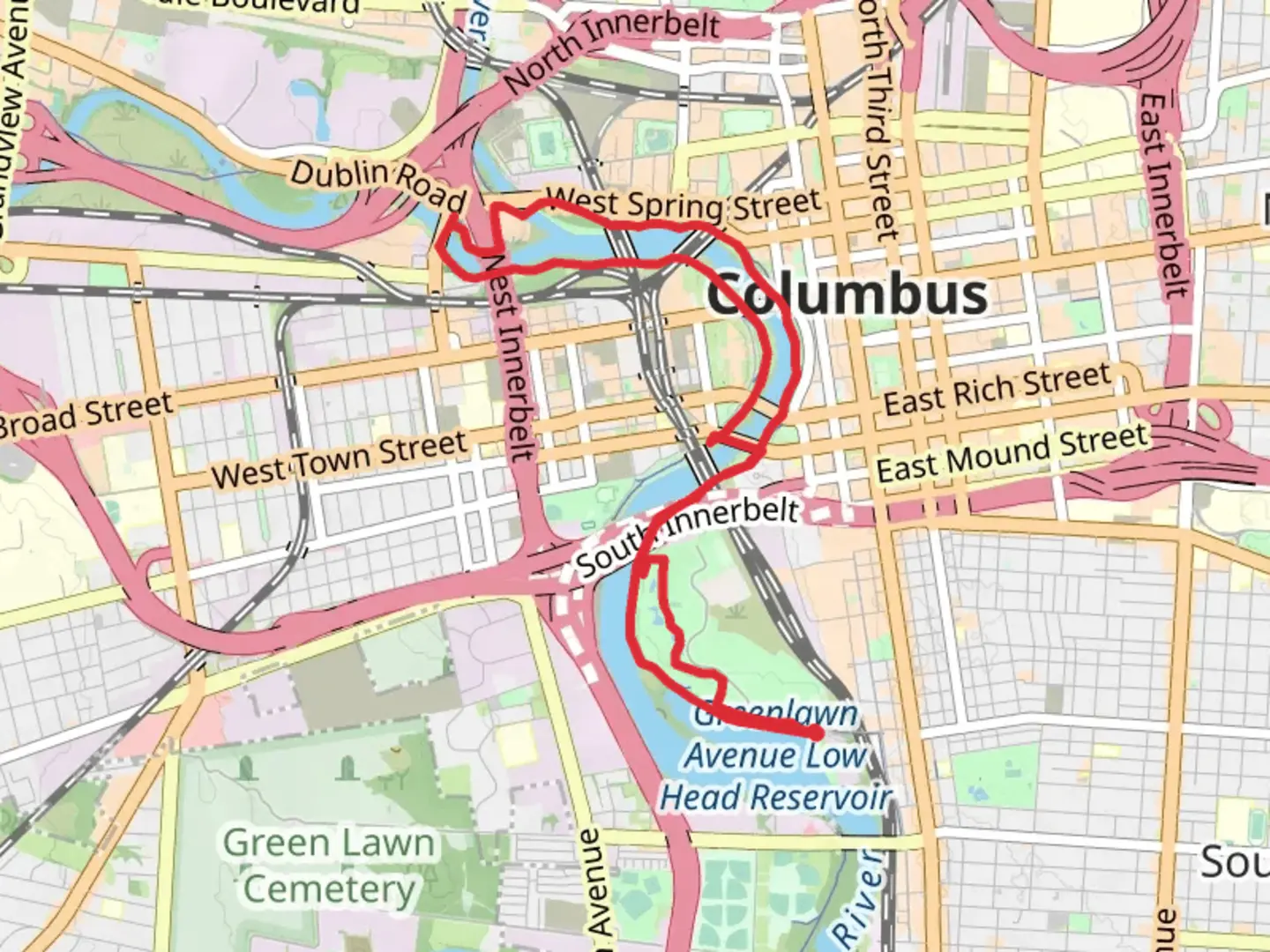 An image depicting the trail Scioto Loop Trail and its surrounding area.