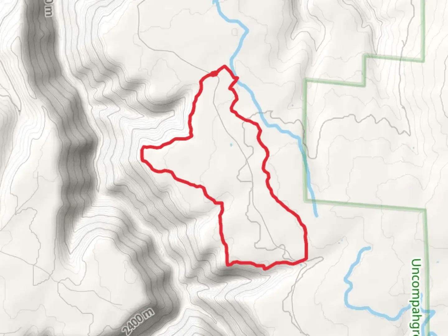 An image depicting the trail Naturita Rim Loop Trail and its surrounding area.