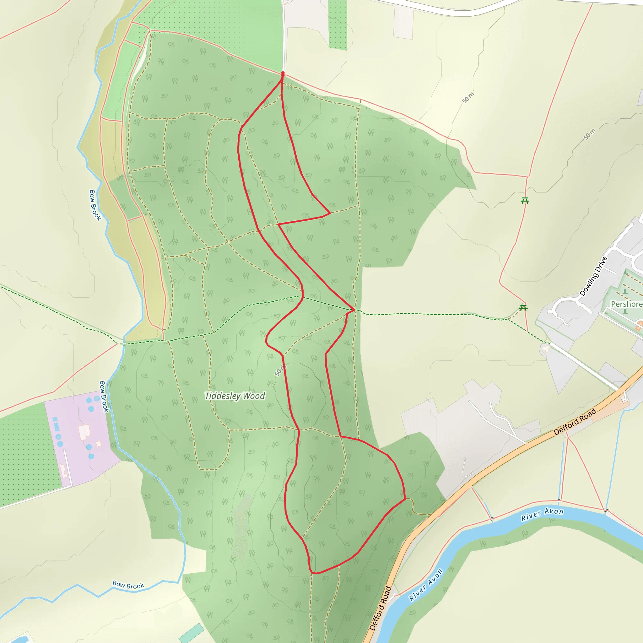 Tiddesley Wood Short Loop mobile static map
