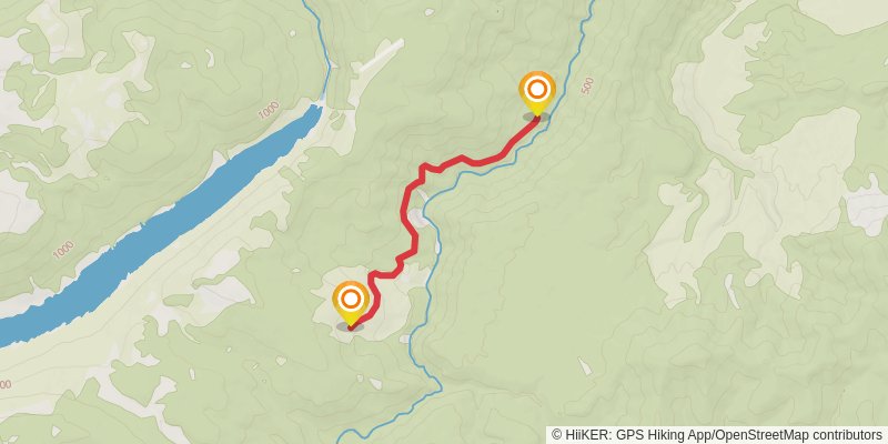 Asbestos Cottage Track stage 1 Map