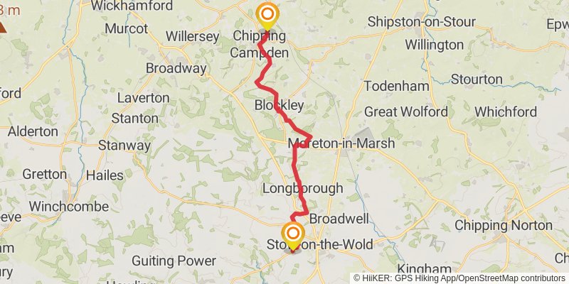 Heart of England Way stage 8 Map