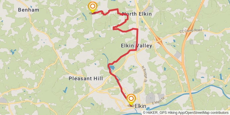 Mountains-to-Sea Trail stage 36 Map
