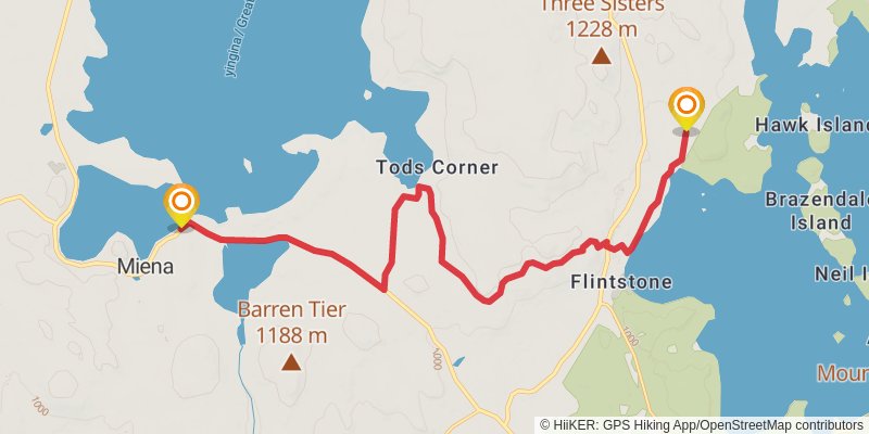 Tasmanian Trail stage 10 Map