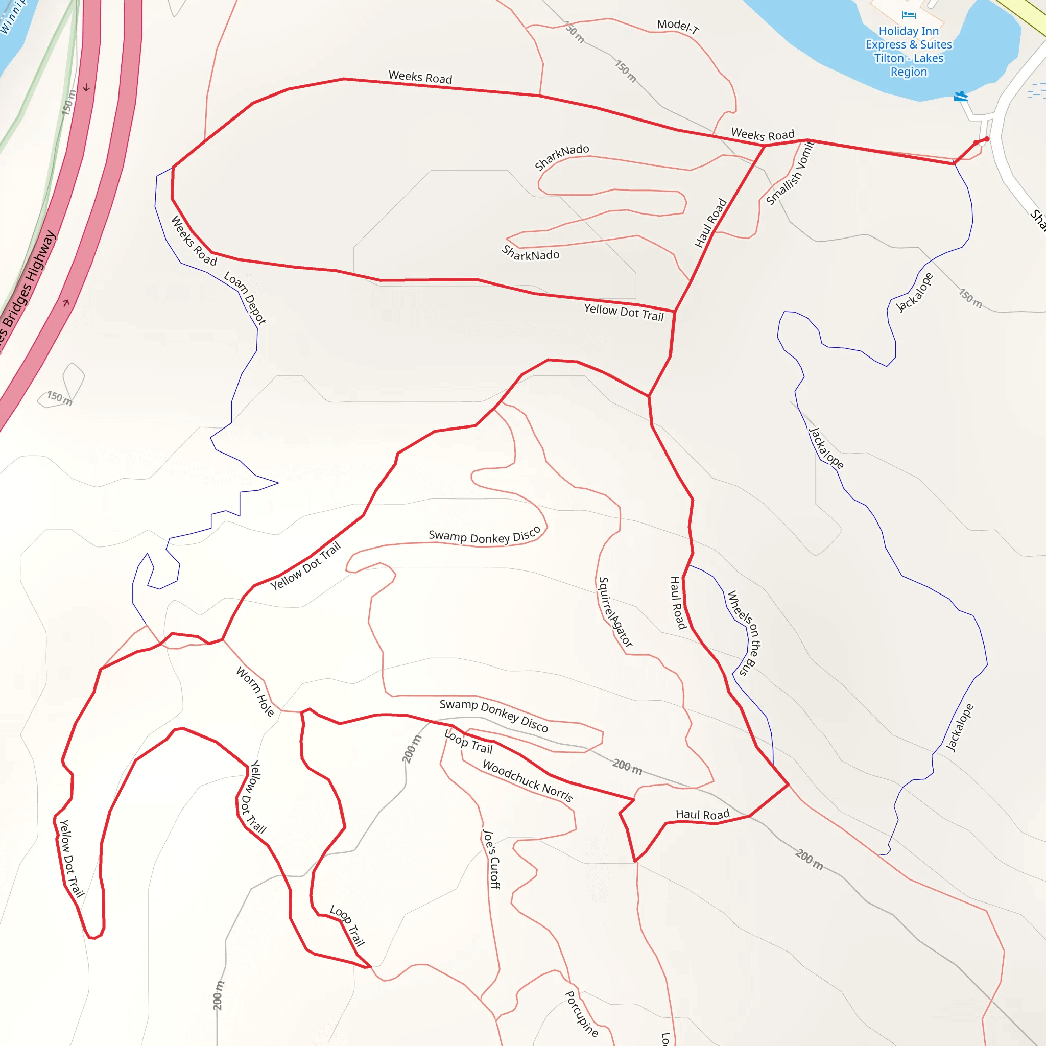 Haul Road and Yellow Dot Trail Loop mobile static map