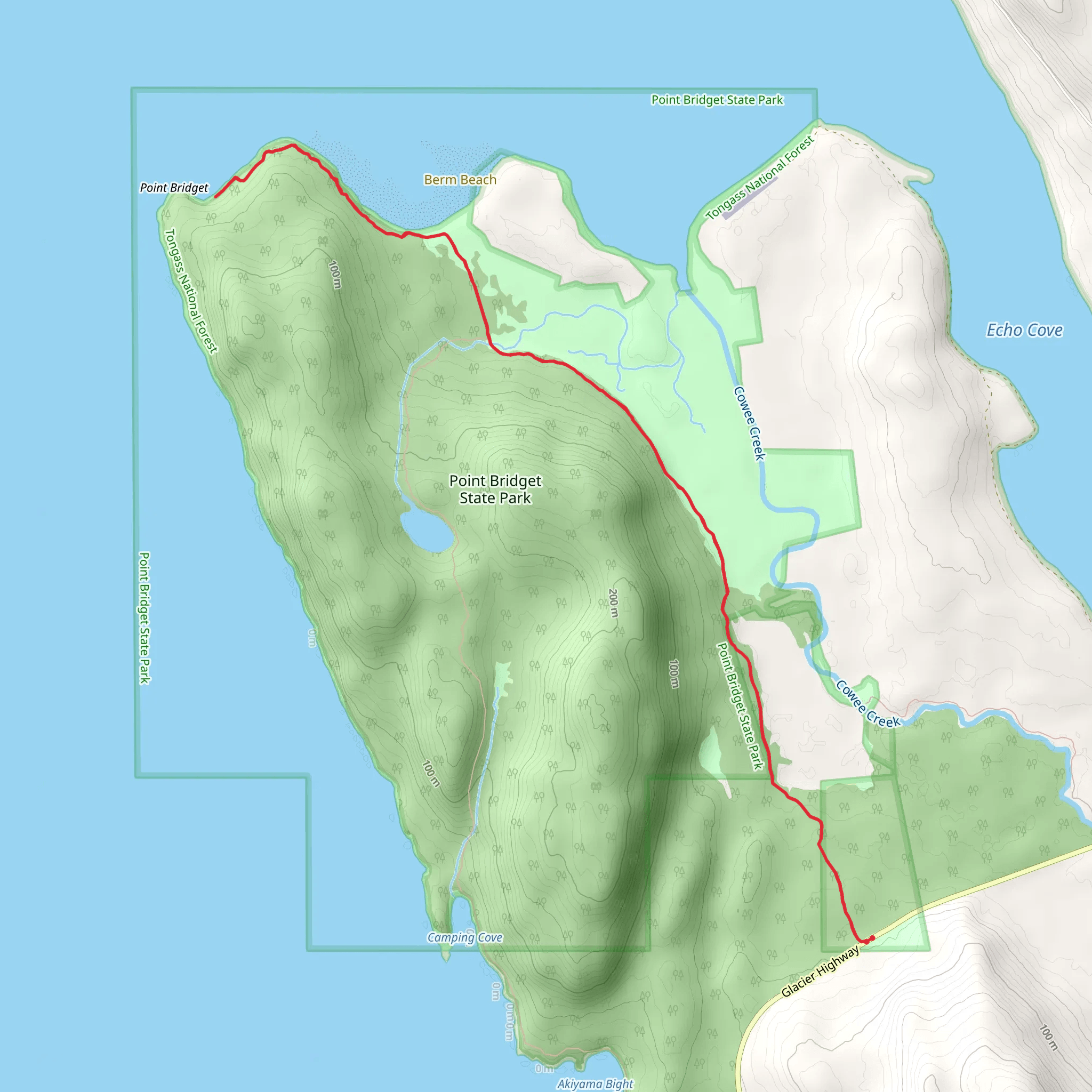 Point Bridget Trail mobile static map
