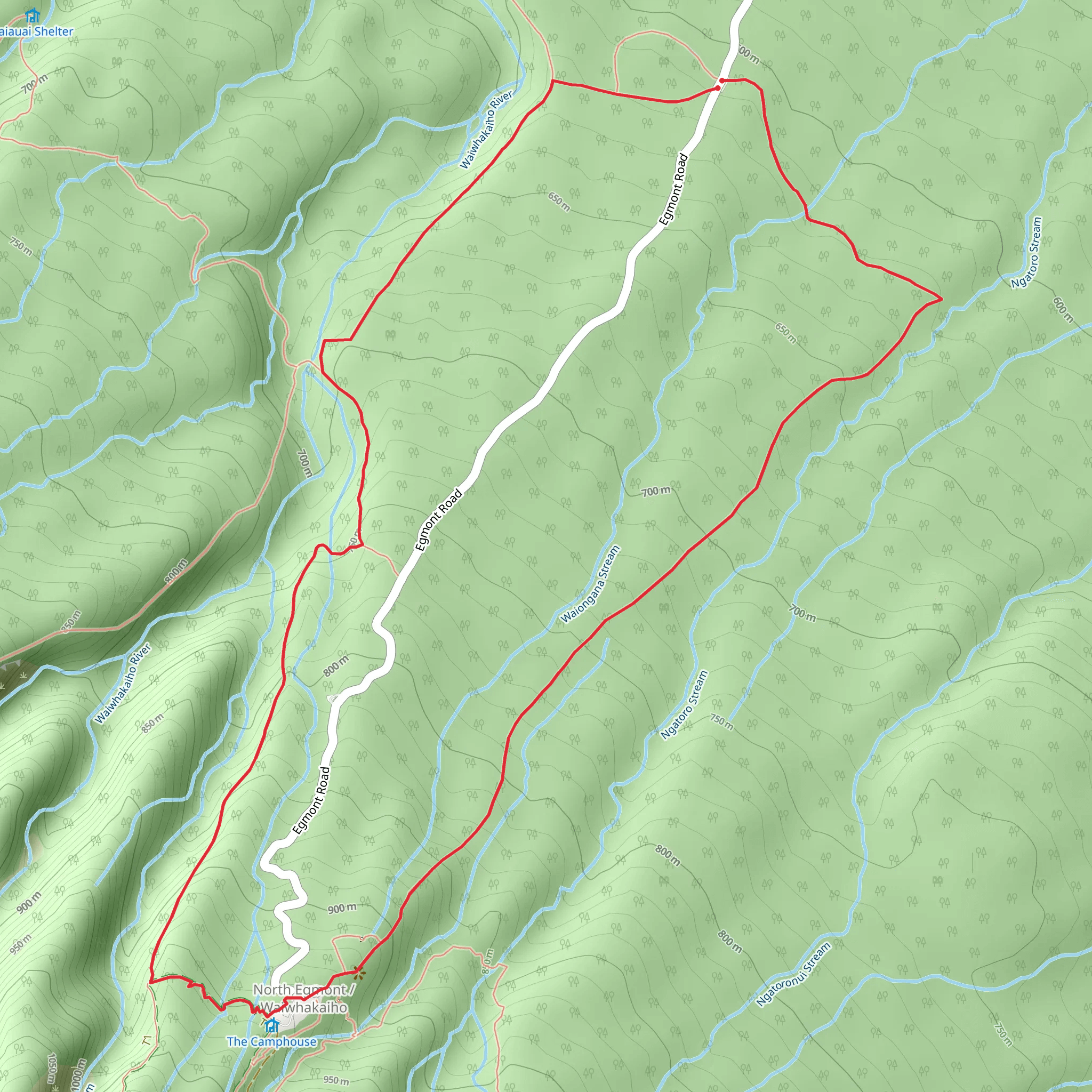Ngatoro - Mangaoraka - Waiwhakaiho - Ram Track Round Trip mobile static map