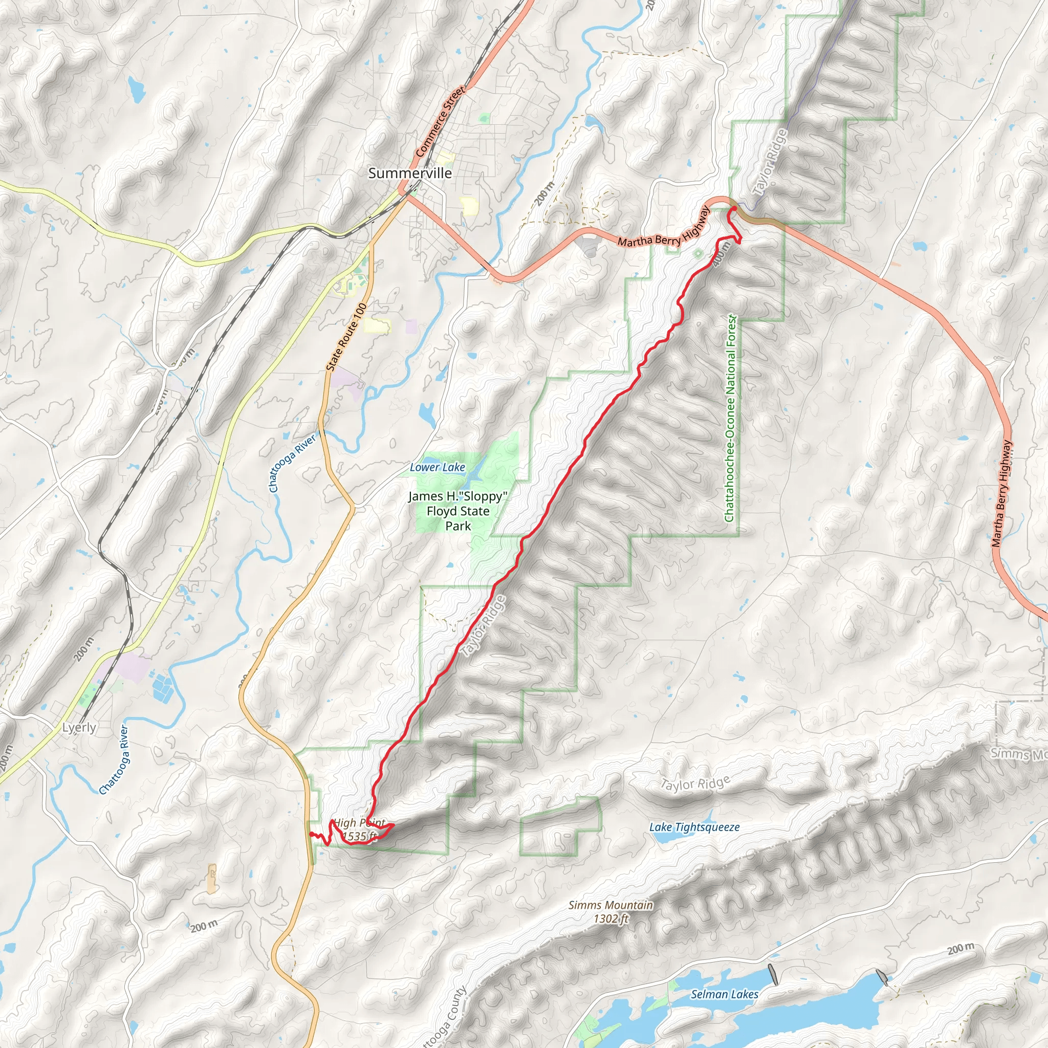 Pinhoti Trail from High Point mobile static map