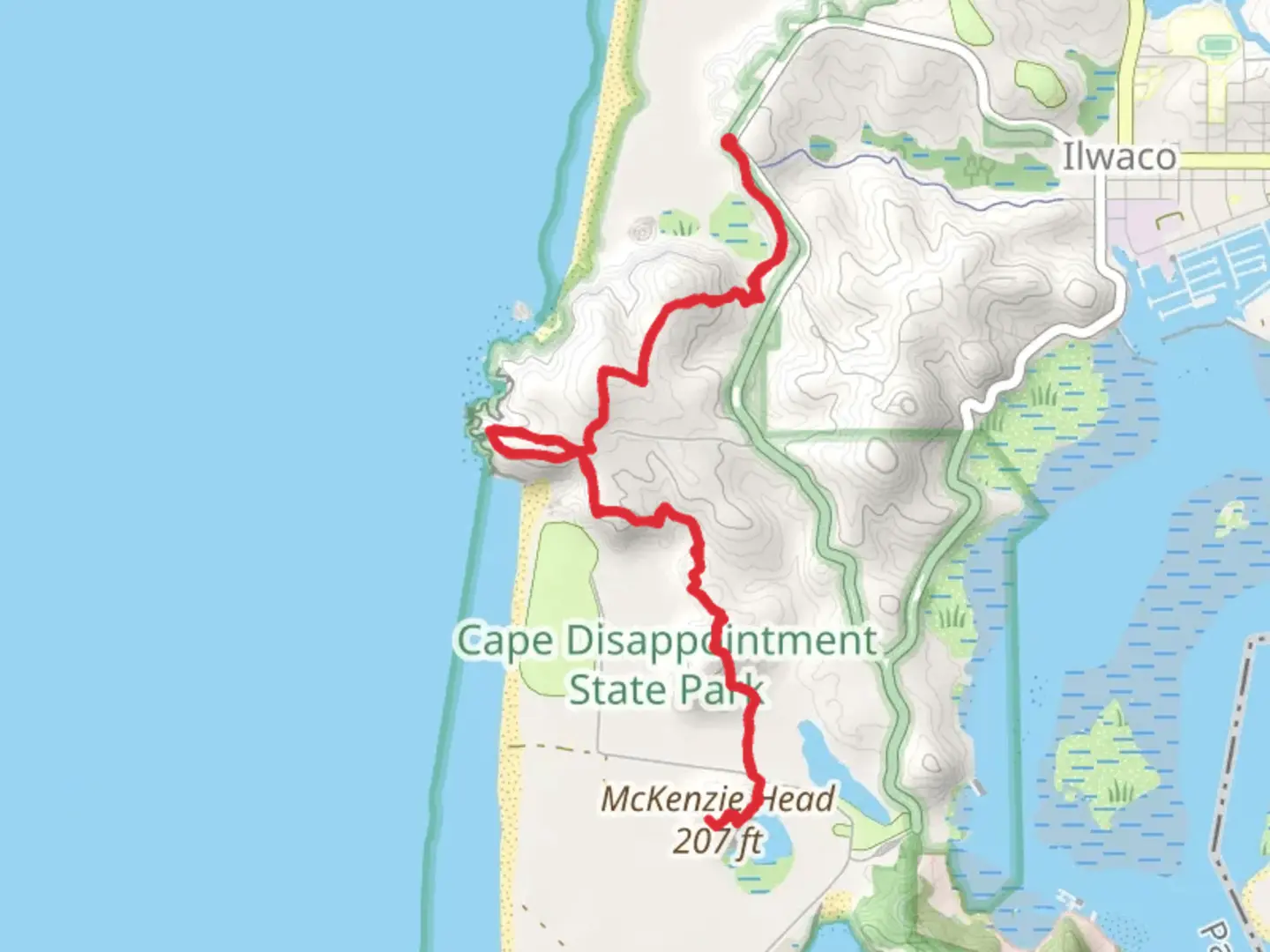 An image depicting the trail McKenzie Head, Lighthouse Keepers Trail and North Head Trail and its surrounding area.