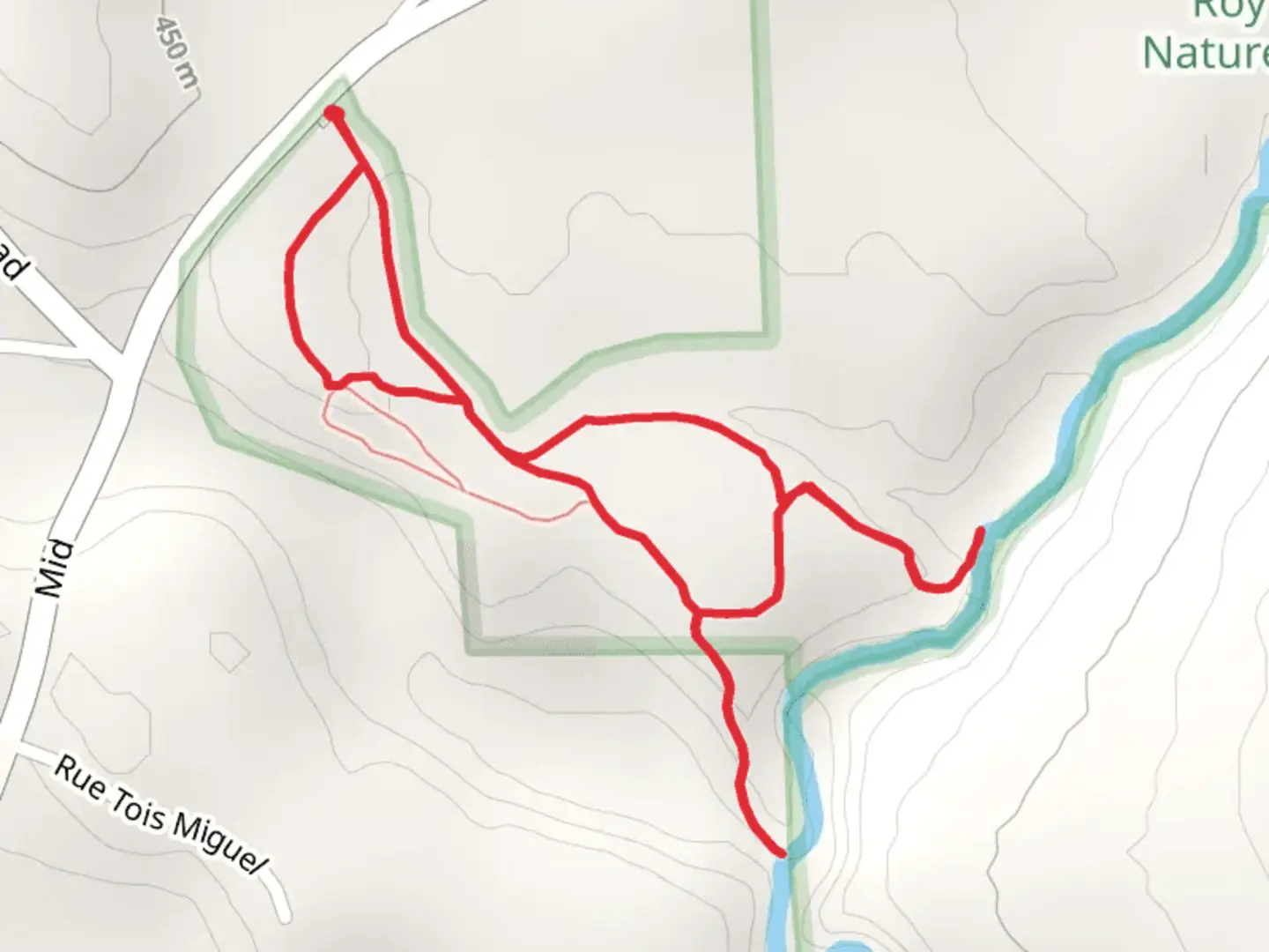 An image depicting the trail Six Mile Creek via Phenology Loop Trail and its surrounding area.