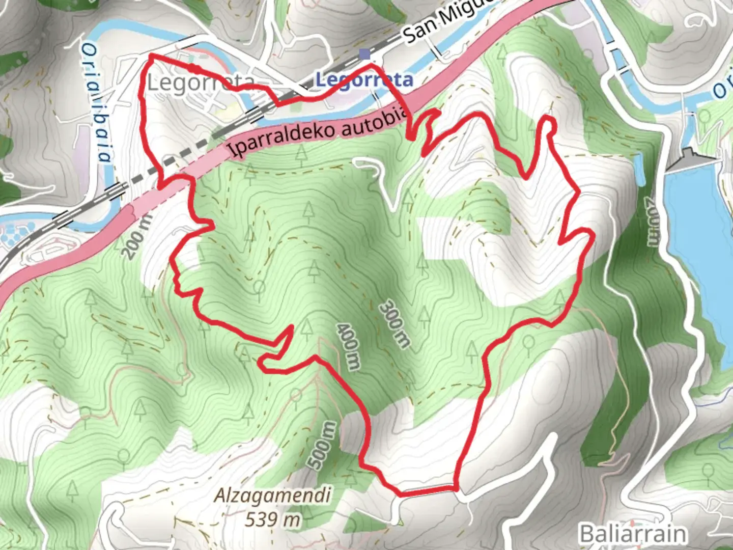An image depicting the trail San Joan Iturri Way PR GI 208 and its surrounding area.