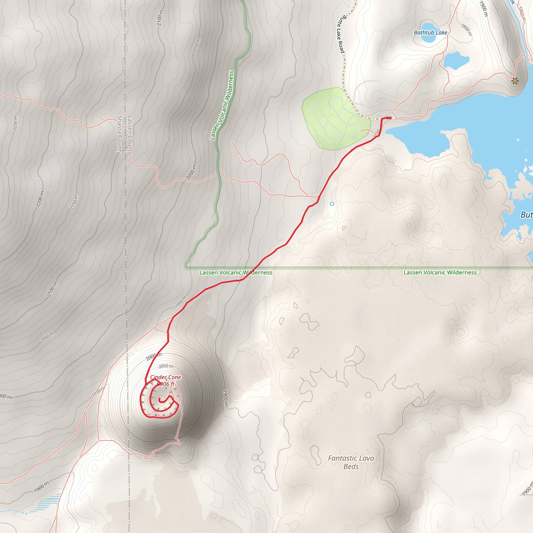 Cinder Cone Trail mobile static map
