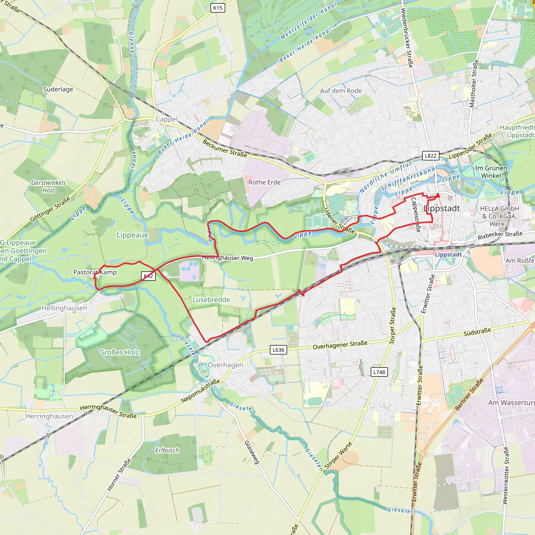 Lippe via Bezirksrundweg Moehne mobile static map