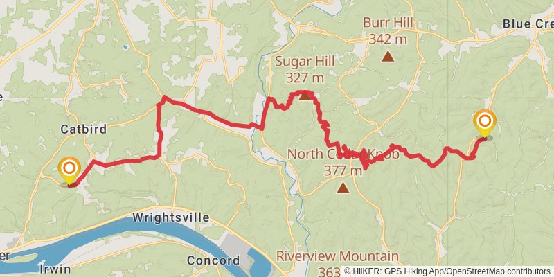 American Discovery Trail - East stage 43 Map