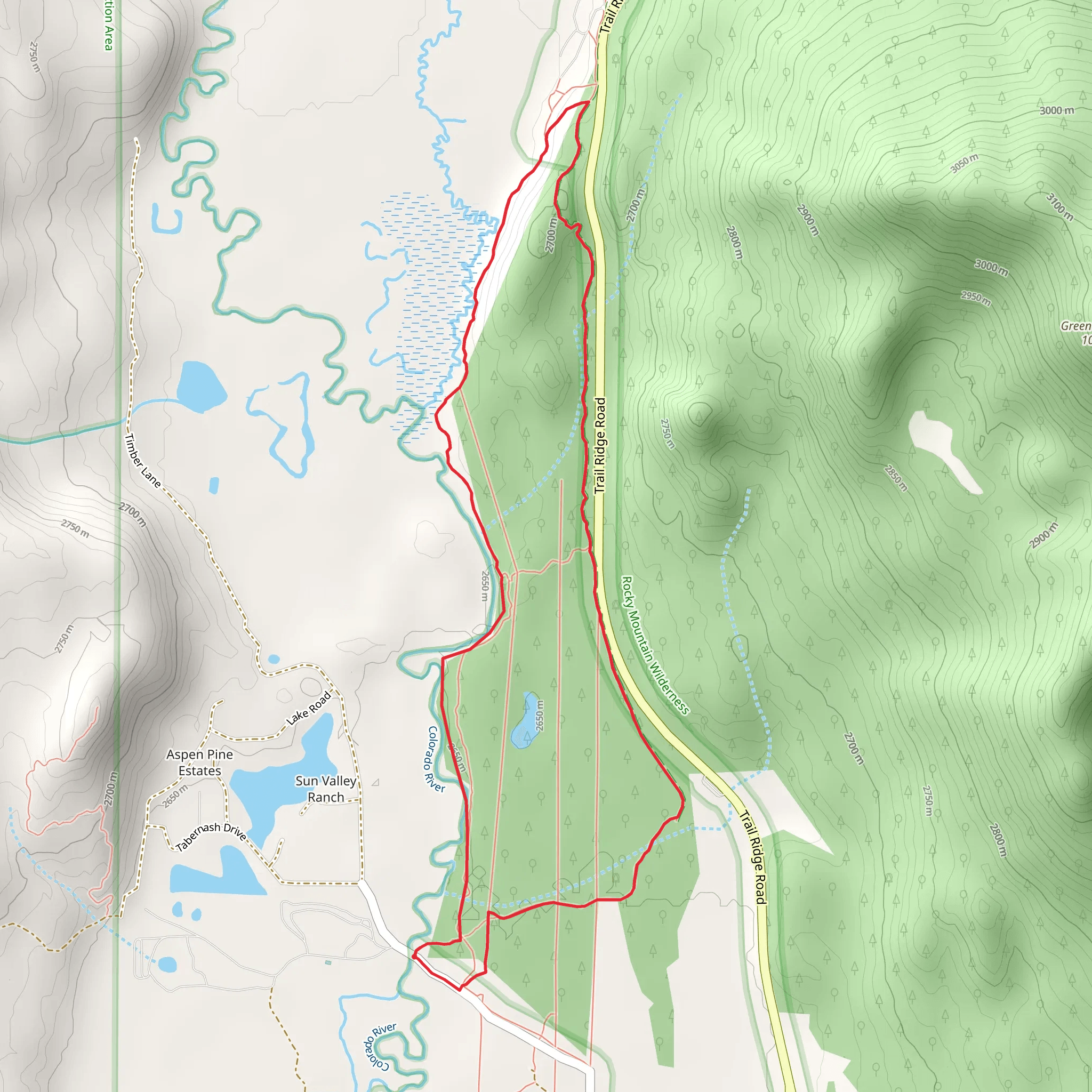 Valley and River Loop Trail mobile static map