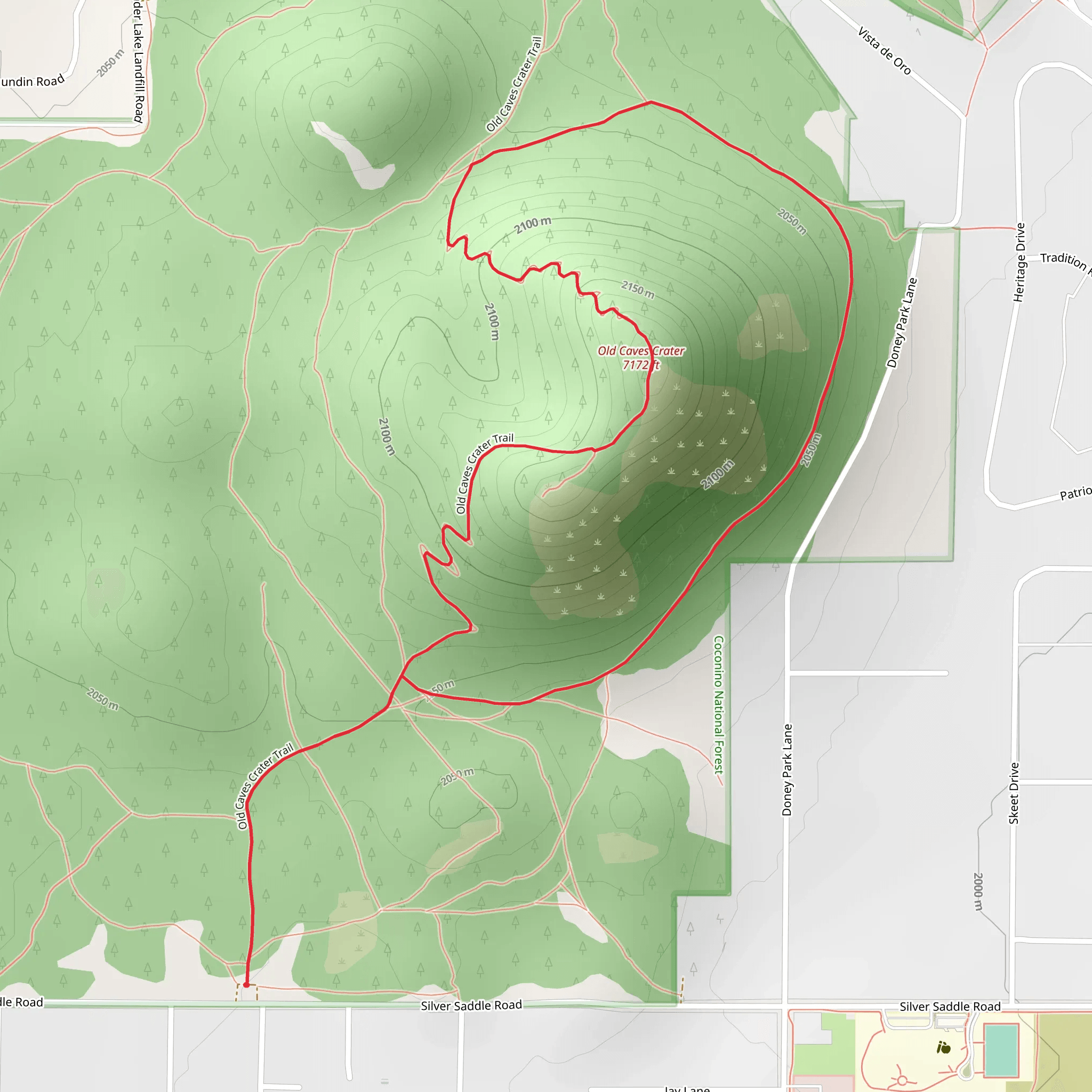 Old Caves Crater Loop Trail mobile static map