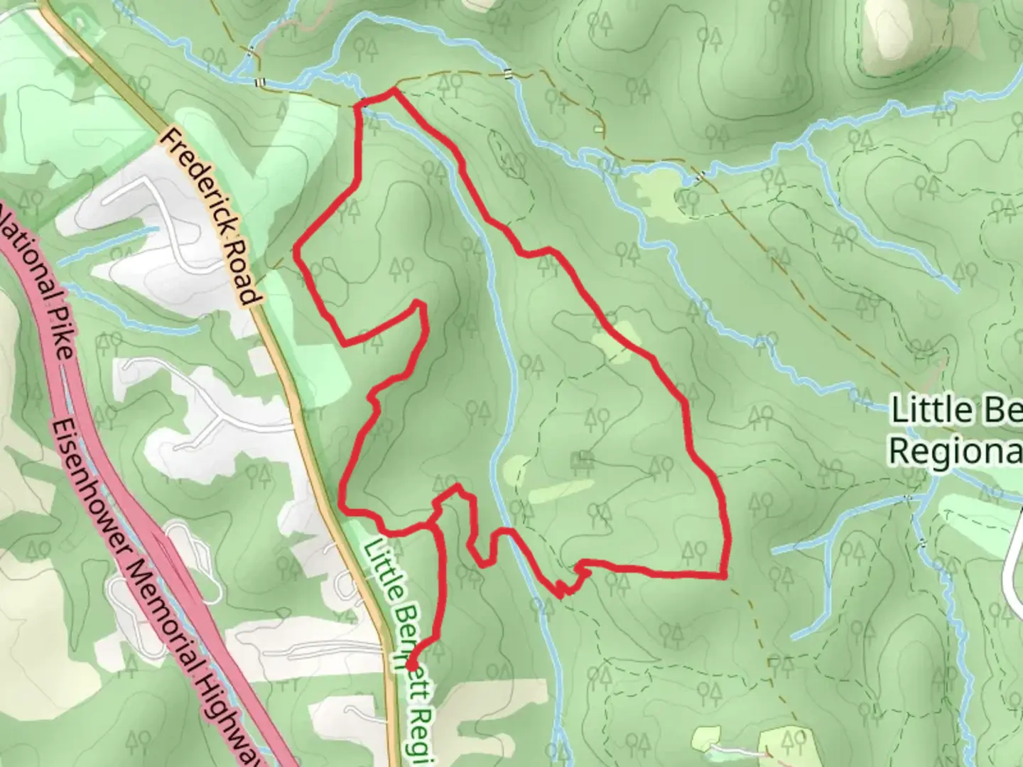 An image depicting the trail Sopers Branch Trail and Bennett Ridge Loop Trail and its surrounding area.