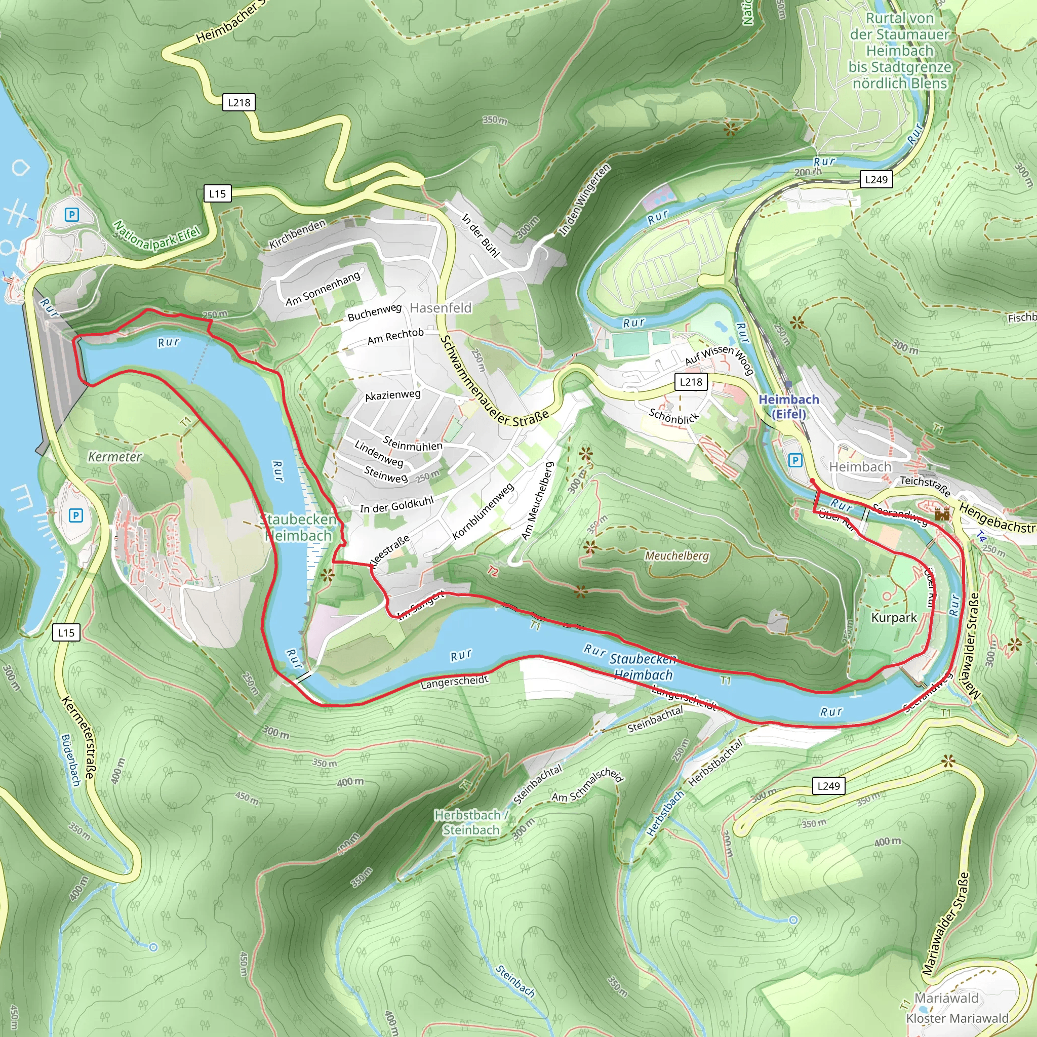 Staubecken Heimbach and Tosbecken Bank Loop mobile static map