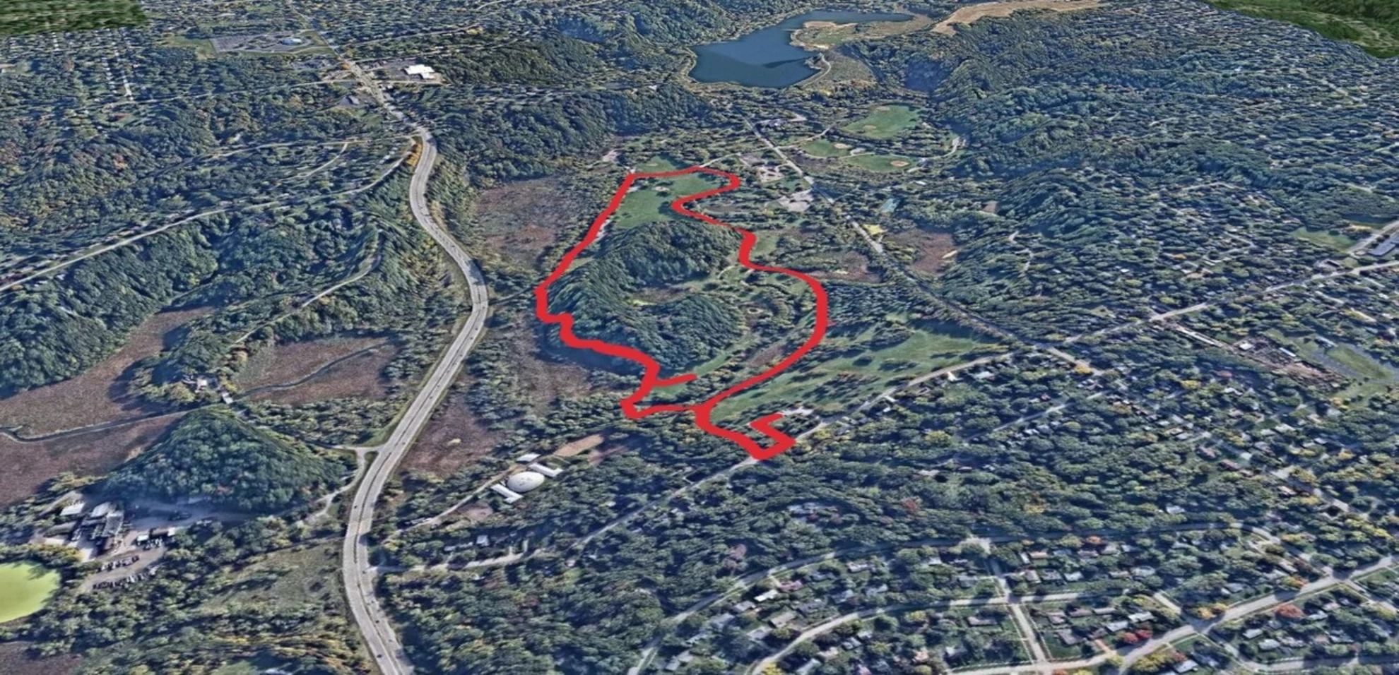 An image depicting the trail Indian Landing Trail and its surrounding area.