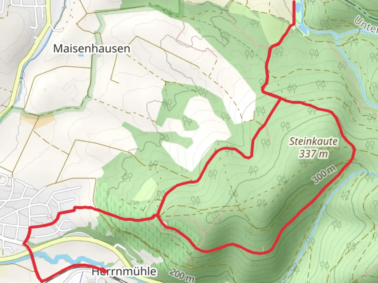 An image depicting the trail Suelzert Loop and its surrounding area.
