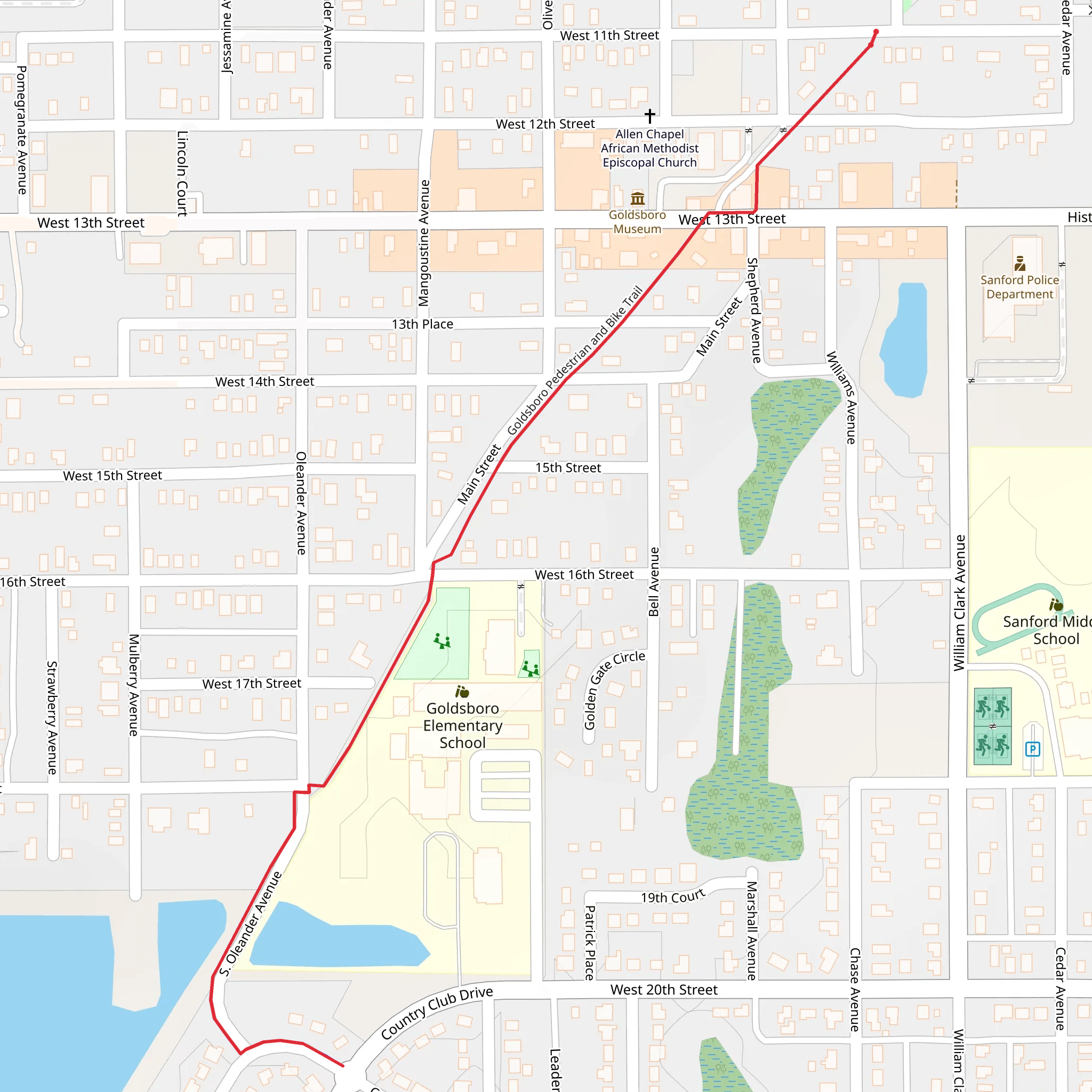 Goldsboro Pedestrian Trail mobile static map