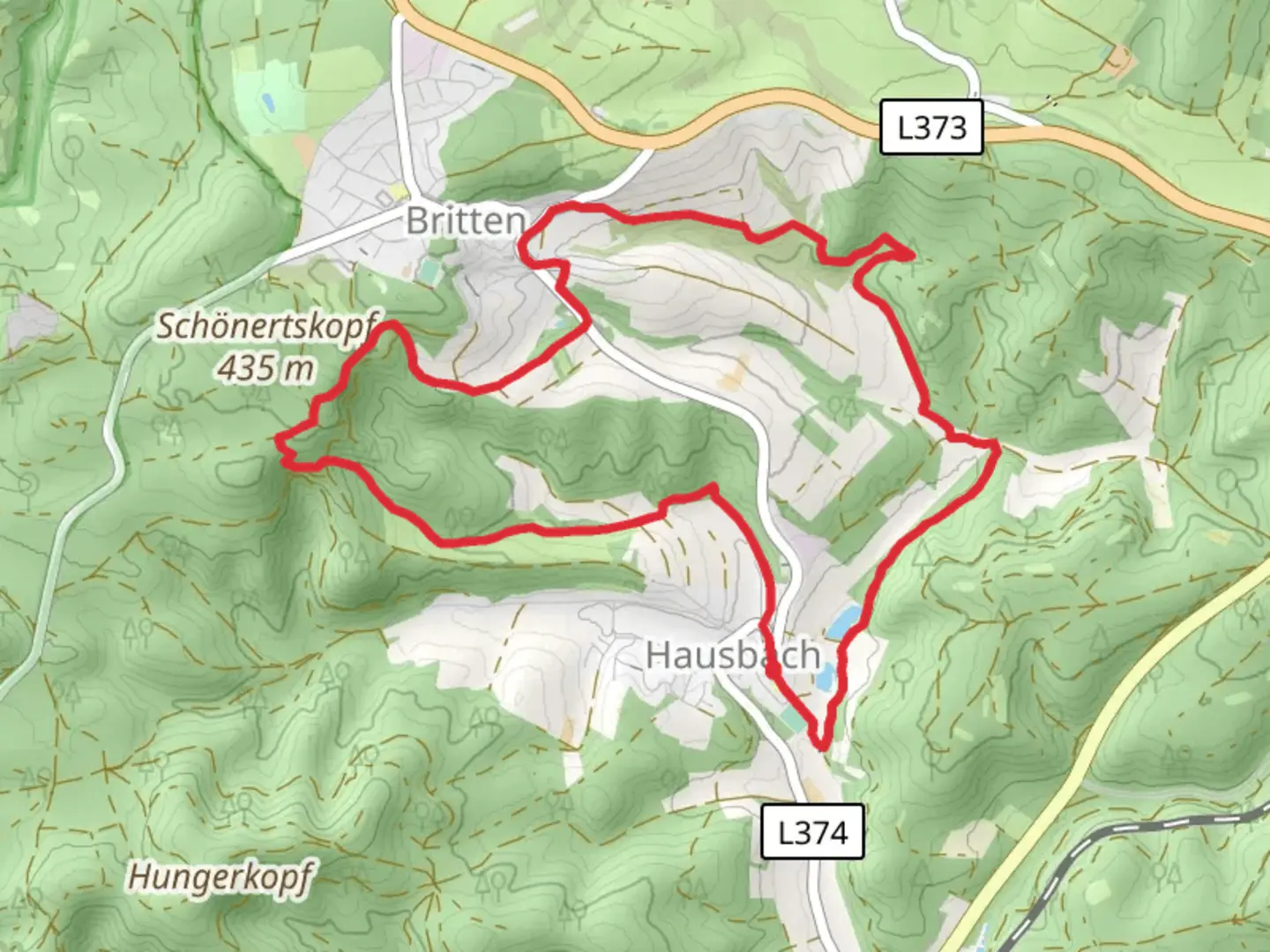 An image depicting the trail Waldsaumweg Loop and its surrounding area.