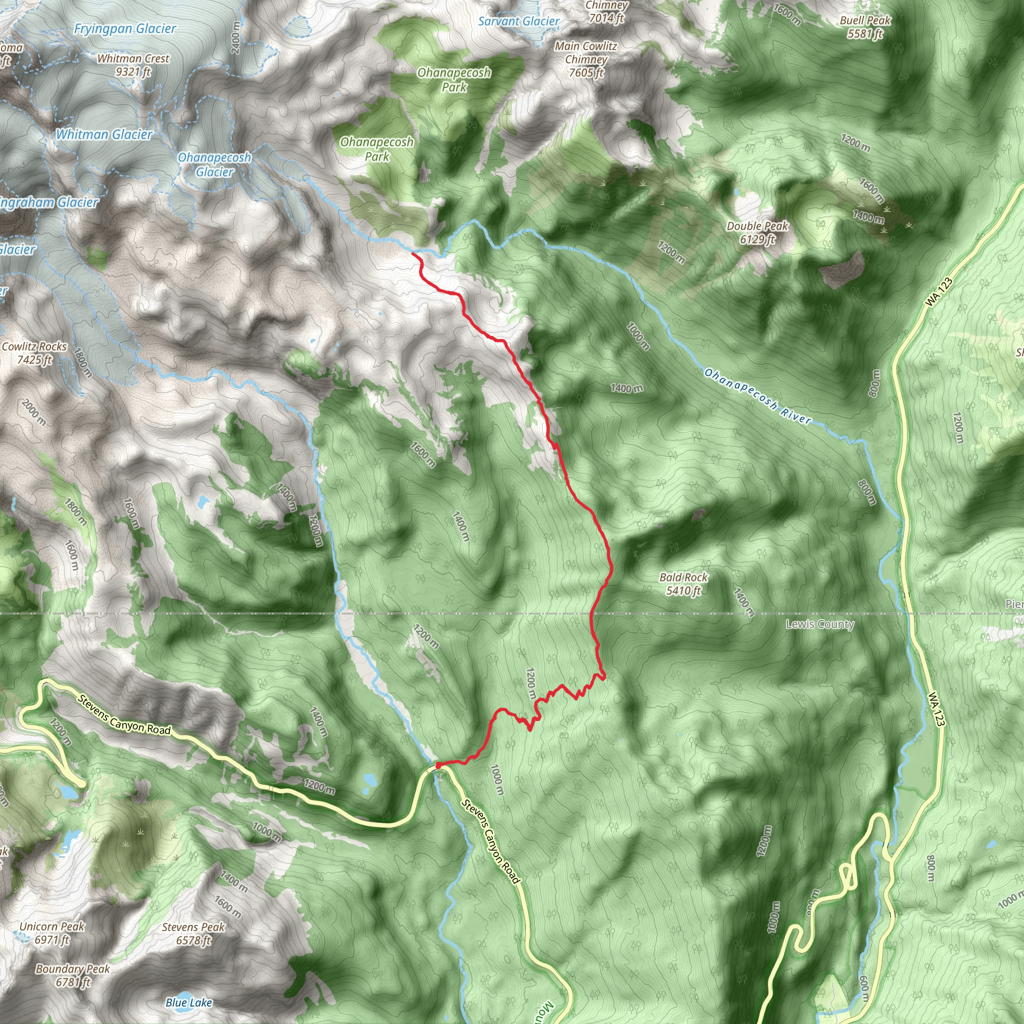 Indian Bar Trail mobile static map