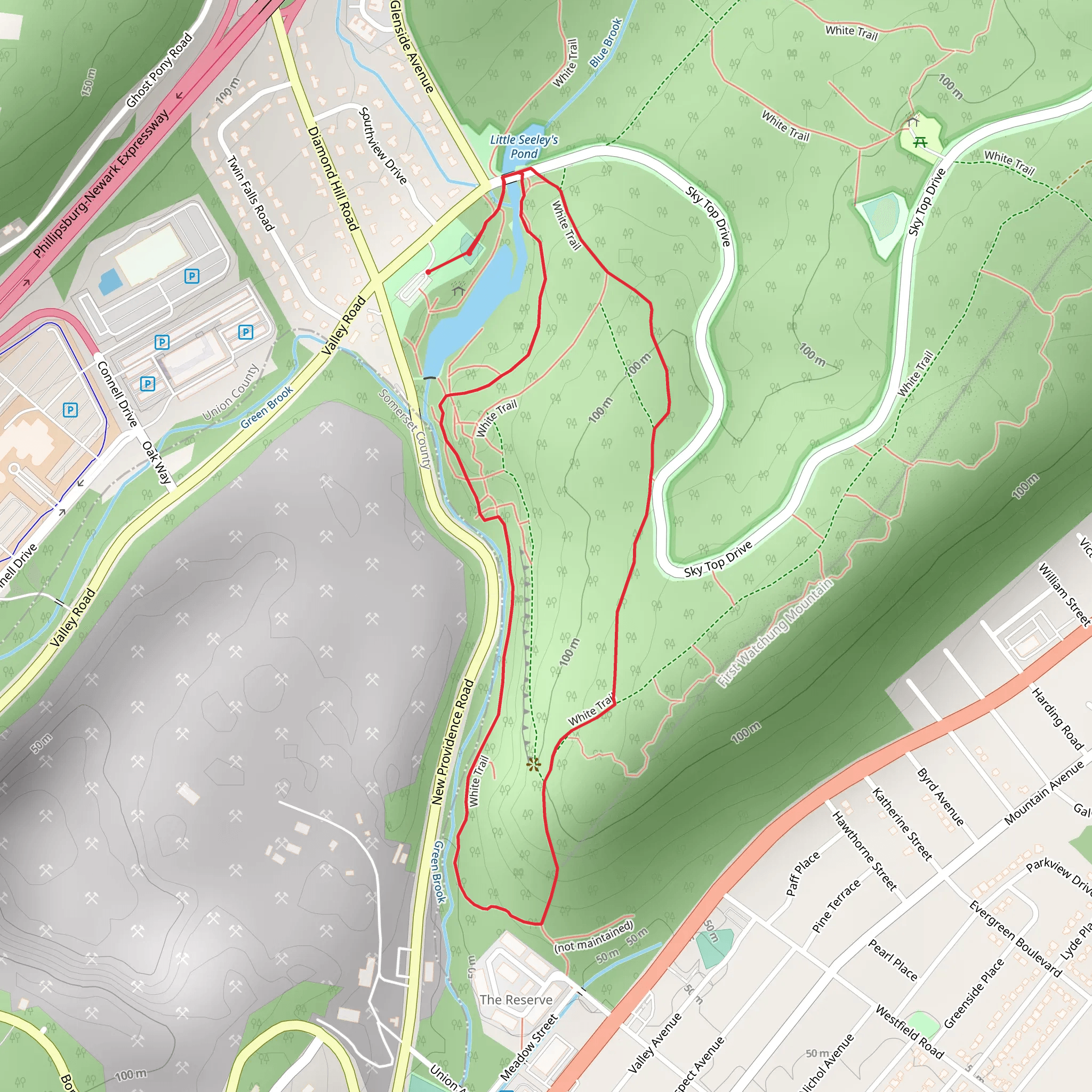 Seeley's Pond and White Loop Trail mobile static map