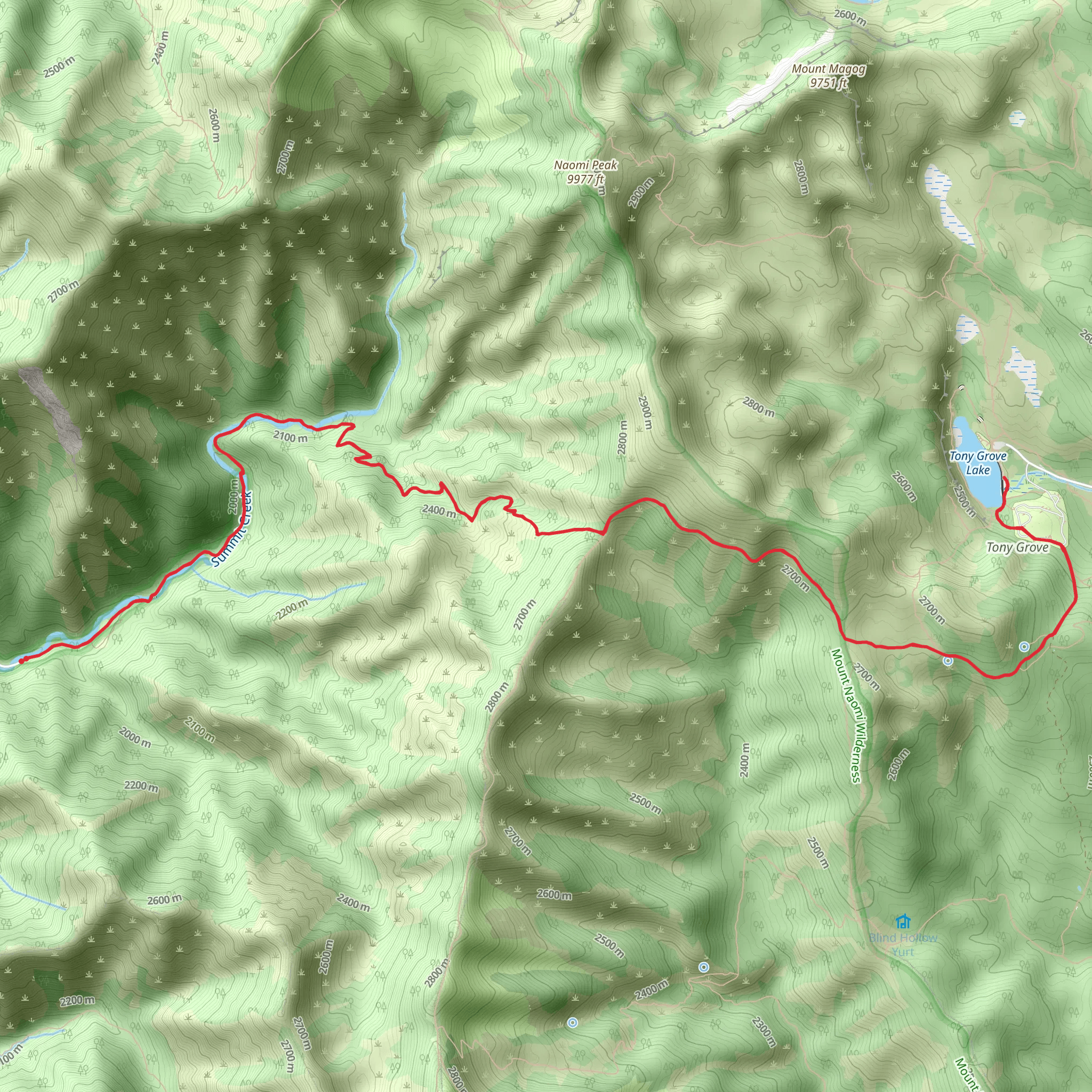Smithfield Canyon Trail and Tony Grove Lake mobile static map