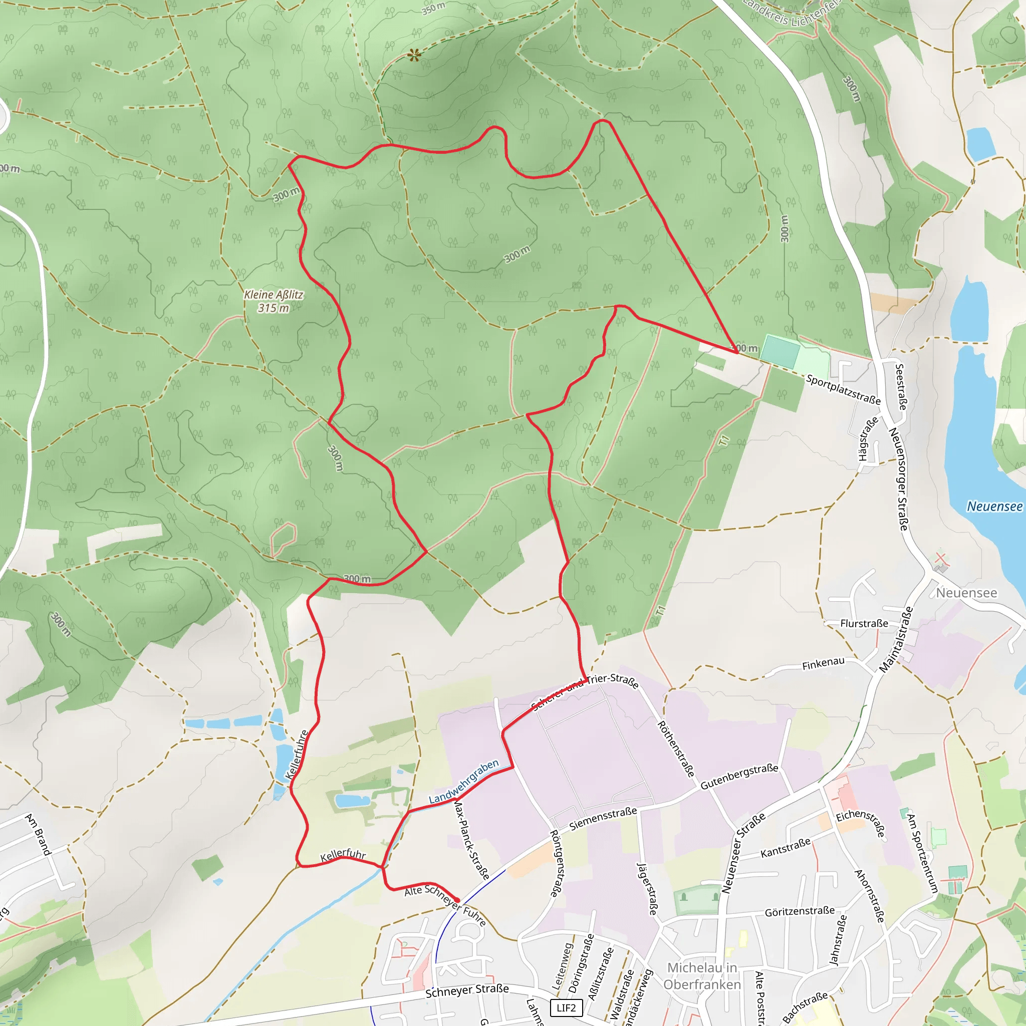 Asslitzweg and Obermain Hufeisen mobile static map
