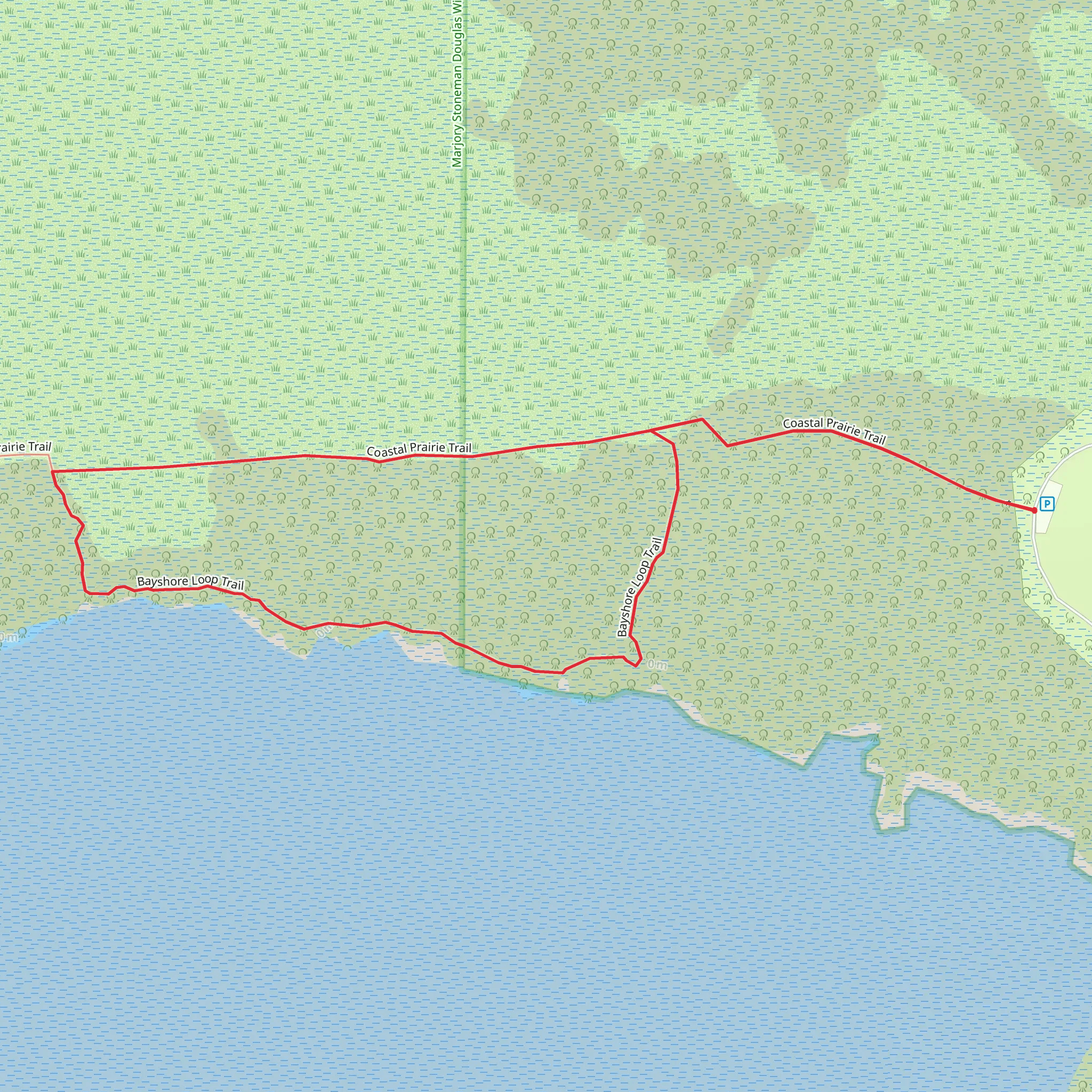 Bayshore Loop Trail and Coastal Prairie Trail mobile static map