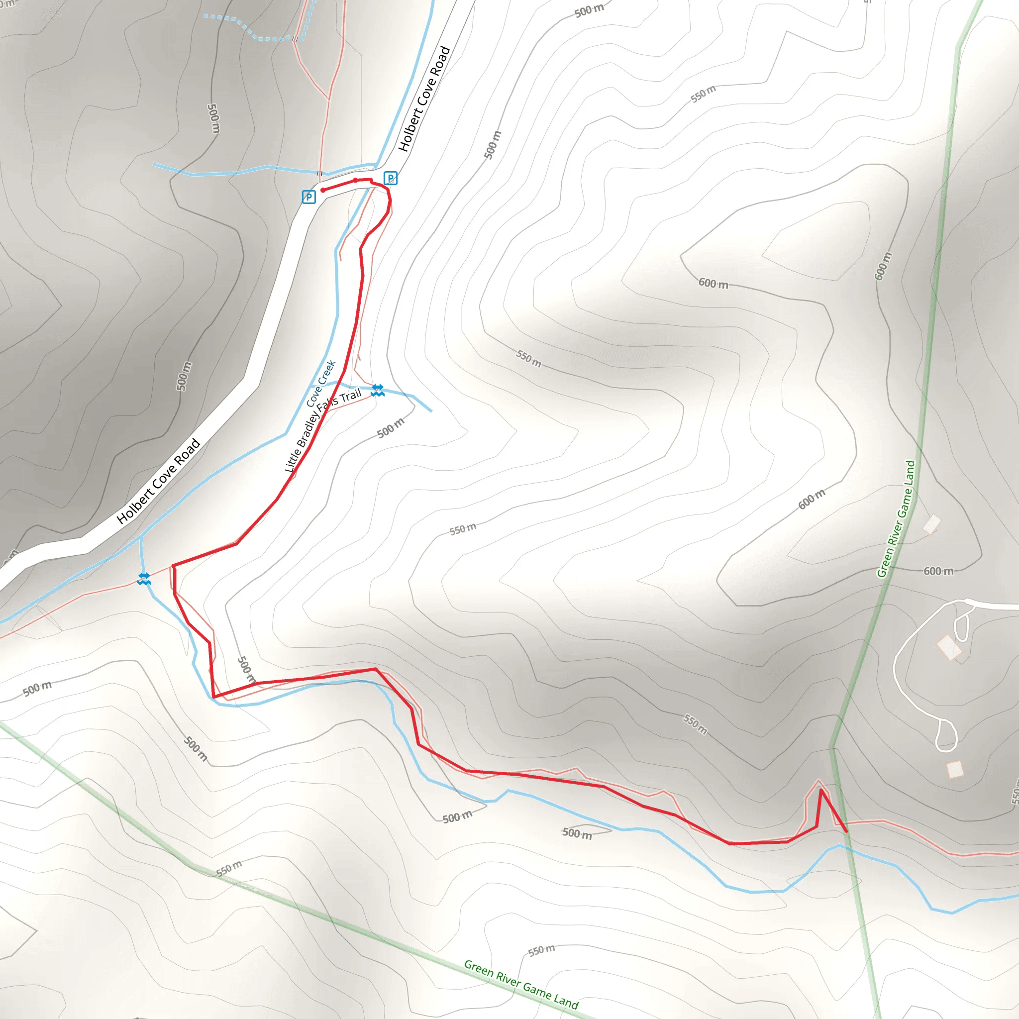 Big Bradley Falls Overlook Trail mobile static map