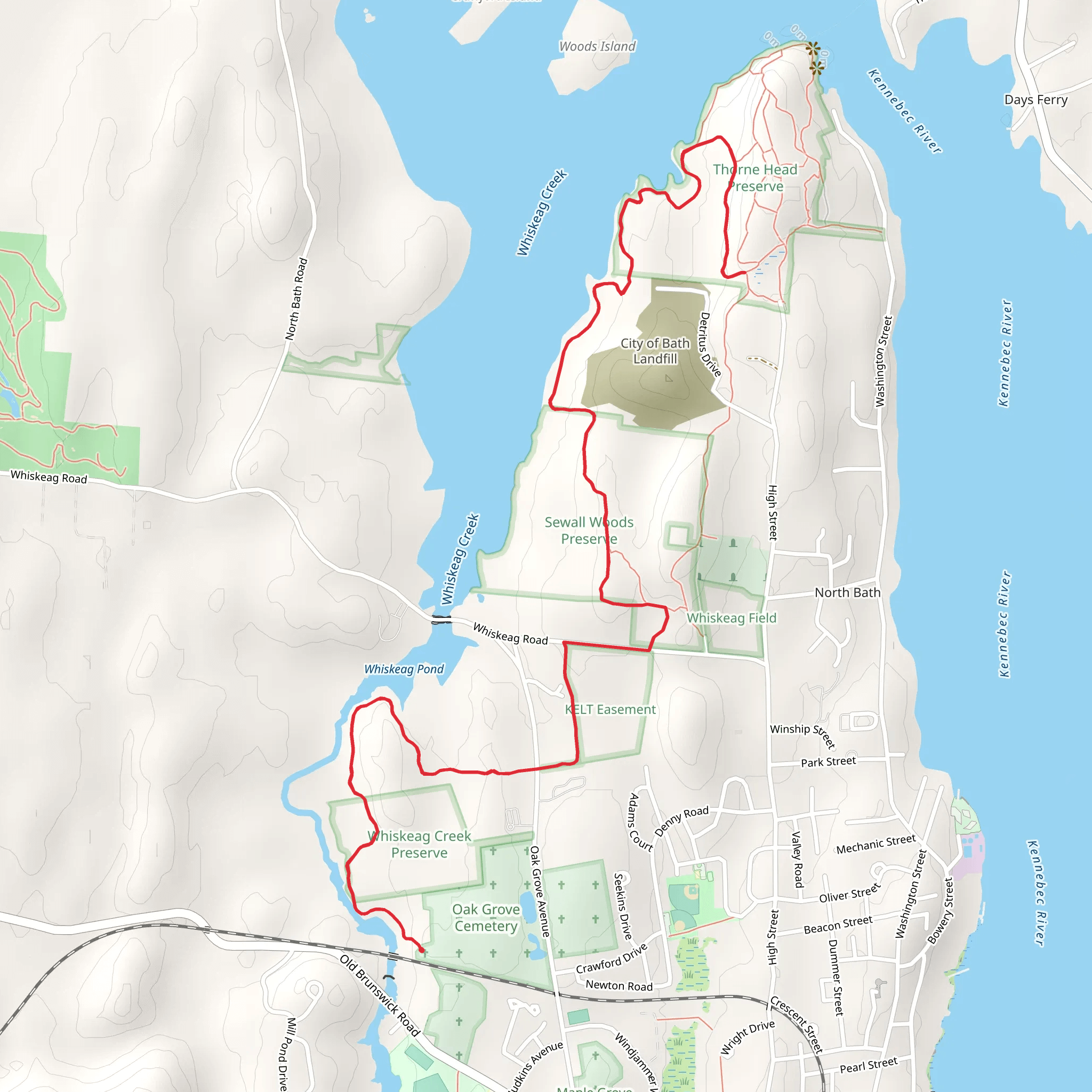 Whiskeag Trail mobile static map