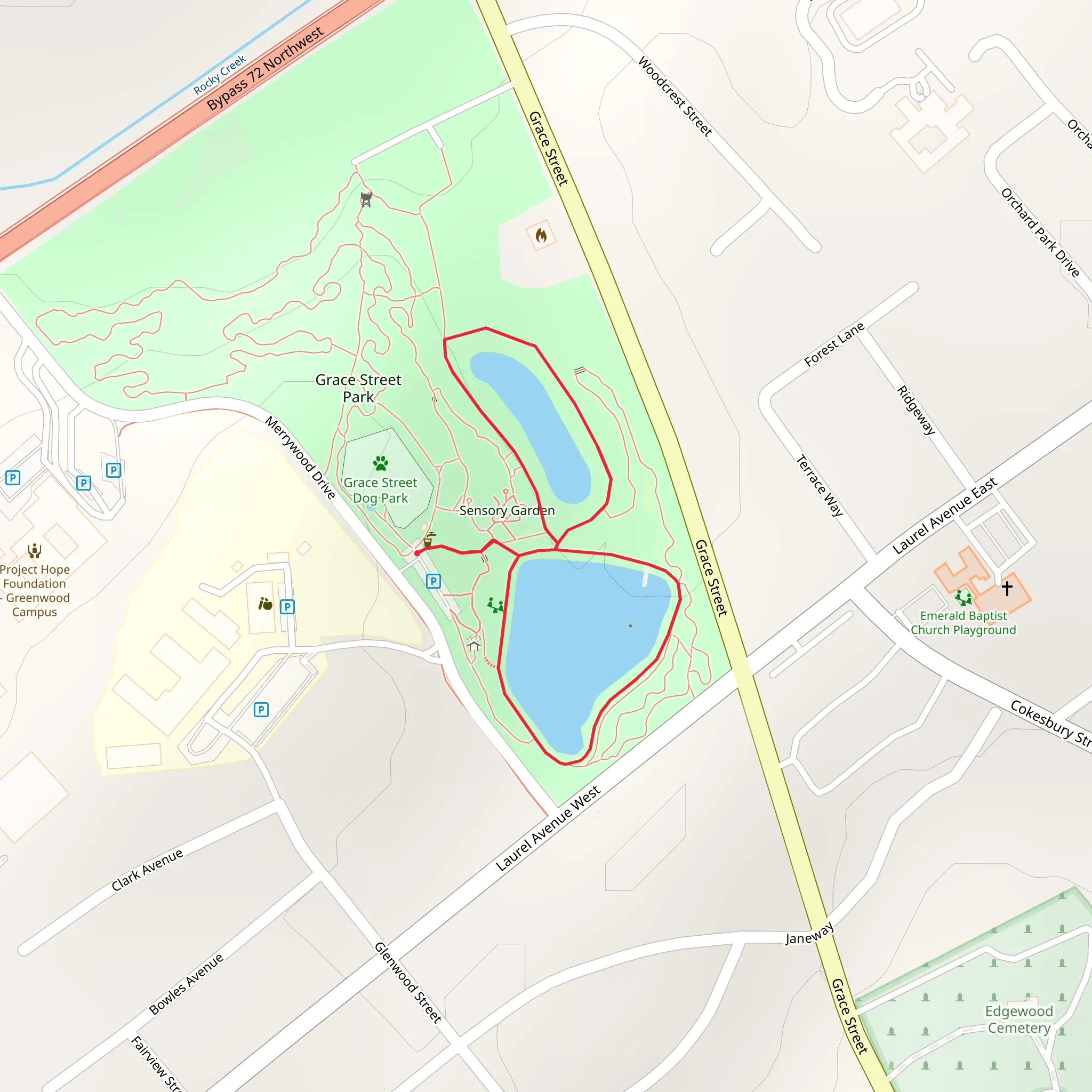 Grace Street Park Ponds Loop mobile static map