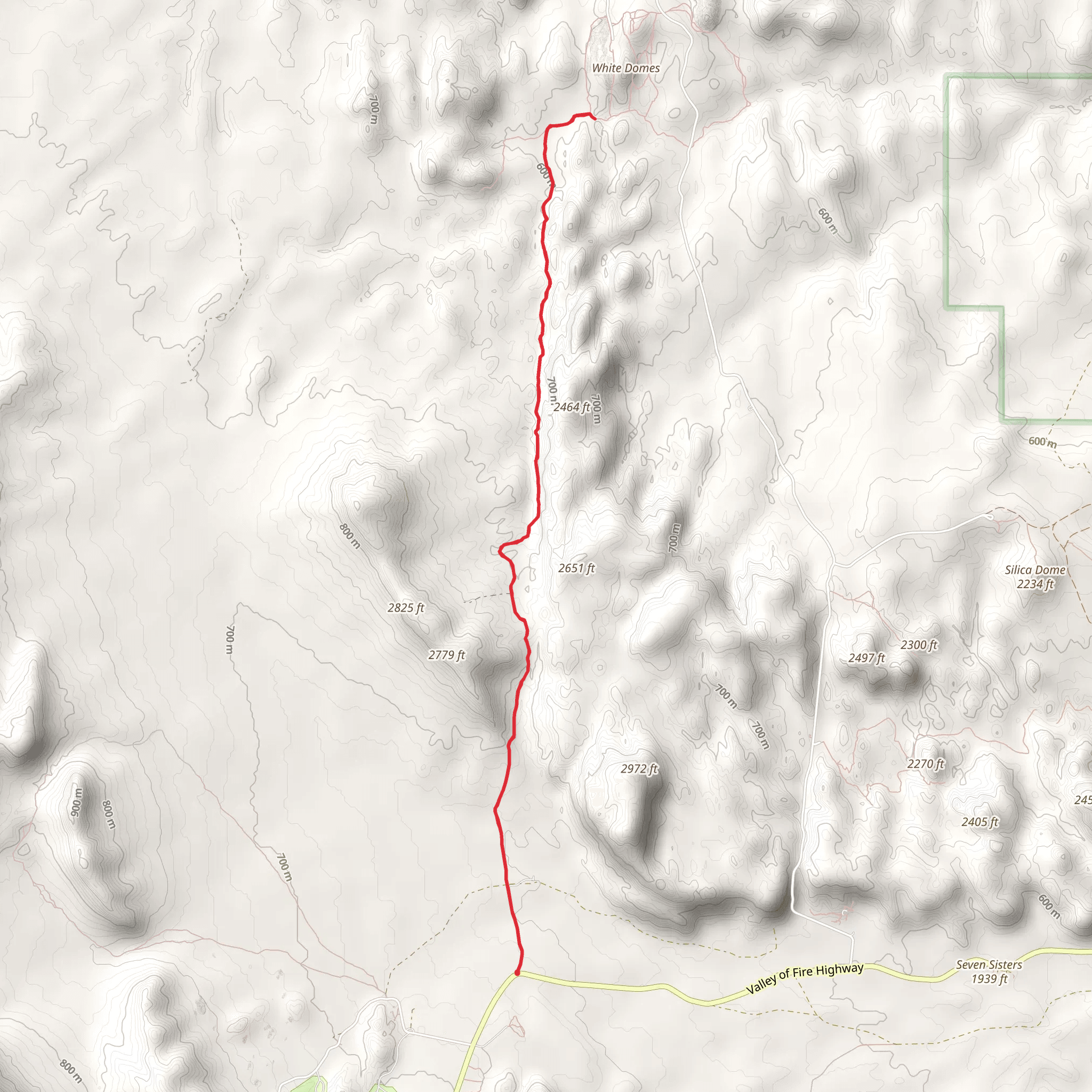 Prospect Trail from Valley of Fire Highway mobile static map