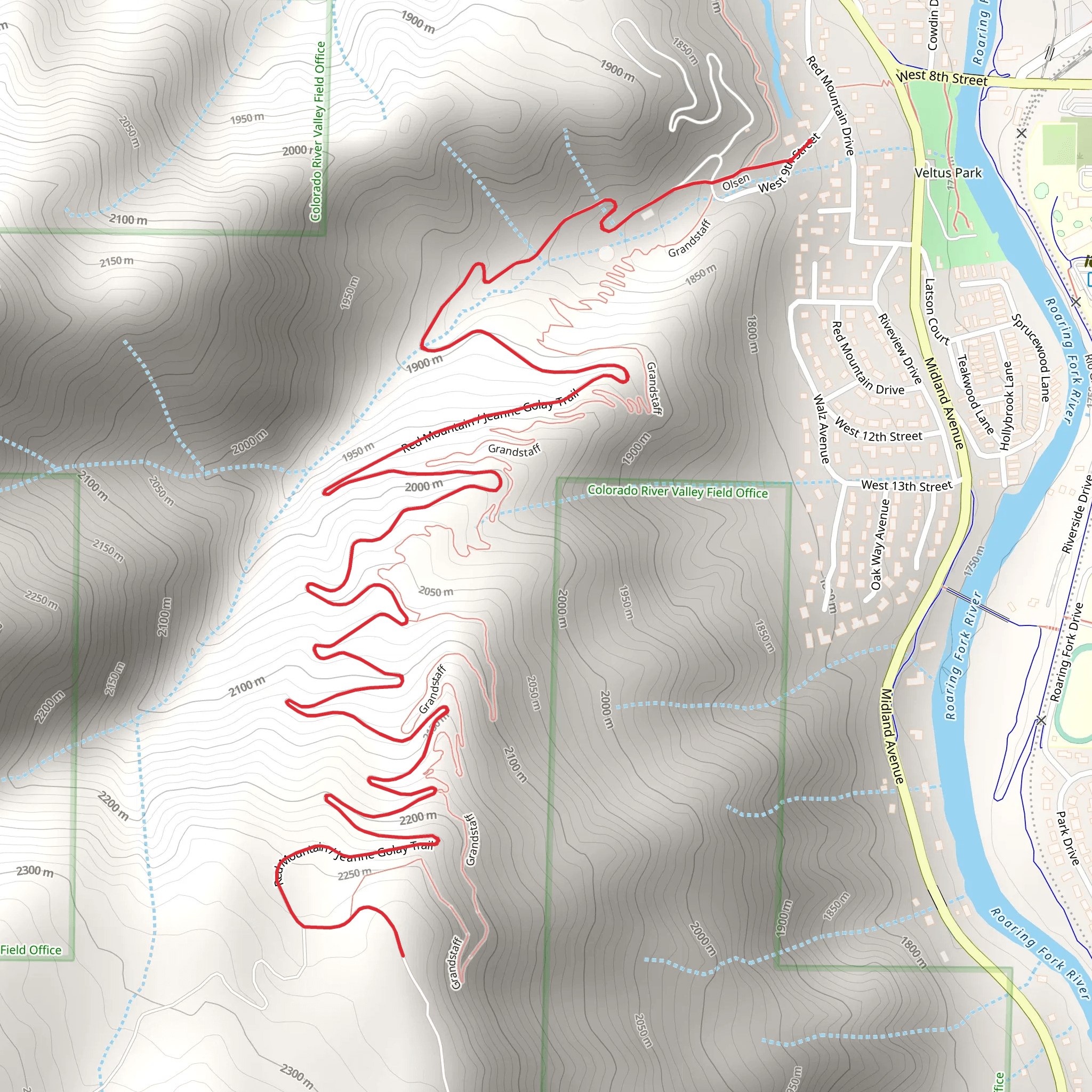 Red Mountain - Jeanne Golay Trail mobile static map