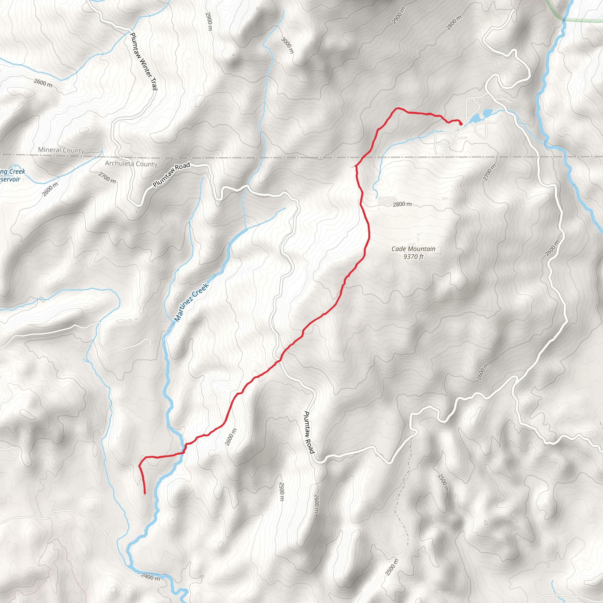 Cade Mountain Trail mobile static map