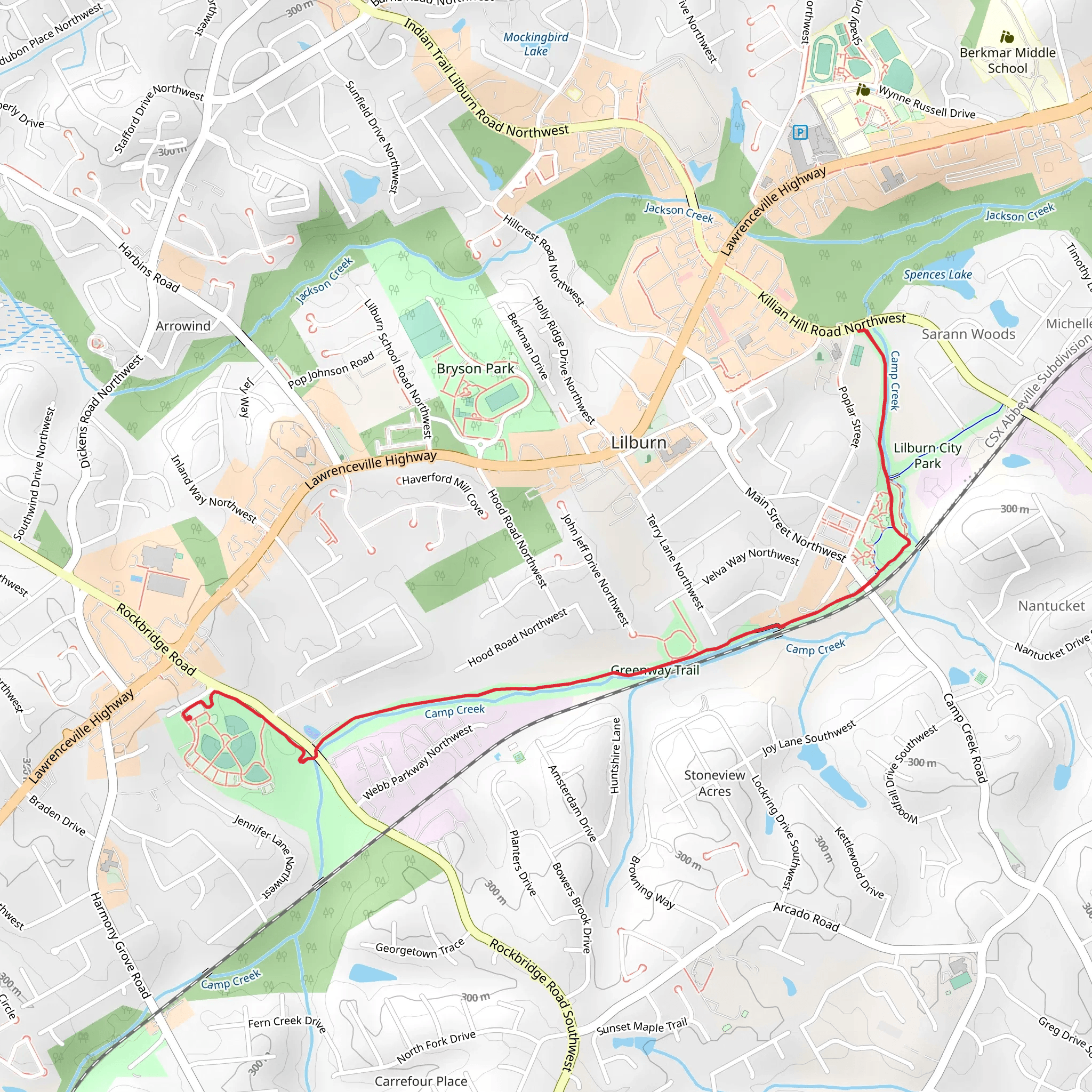 Camp Creek Trail mobile static map