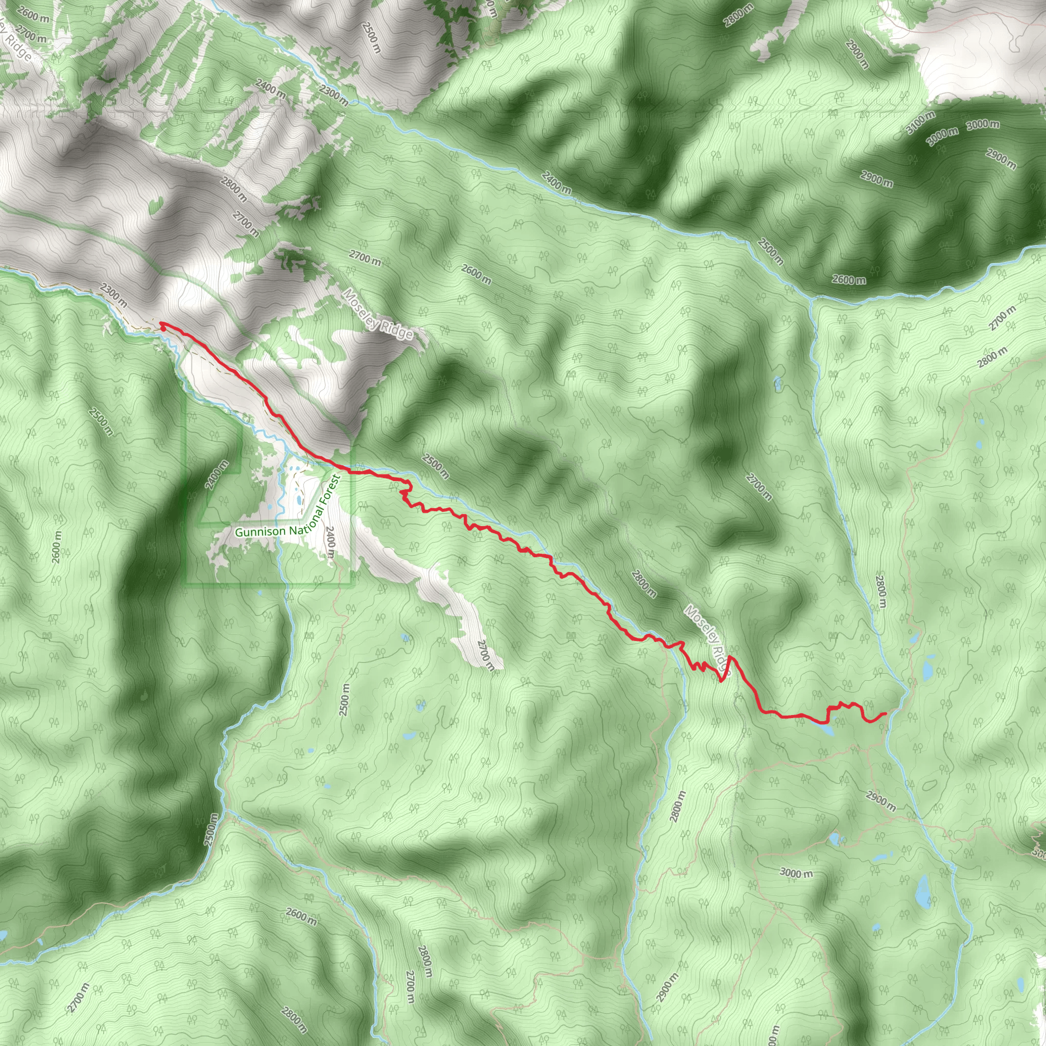 Mosley Ridge via Little Robinson Trail mobile static map