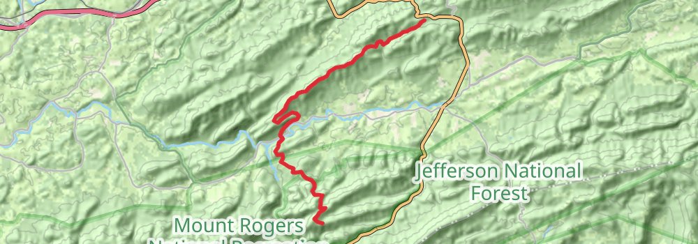 Appalachian Trail Section Hike - Bland to Damascus stage 7 Map