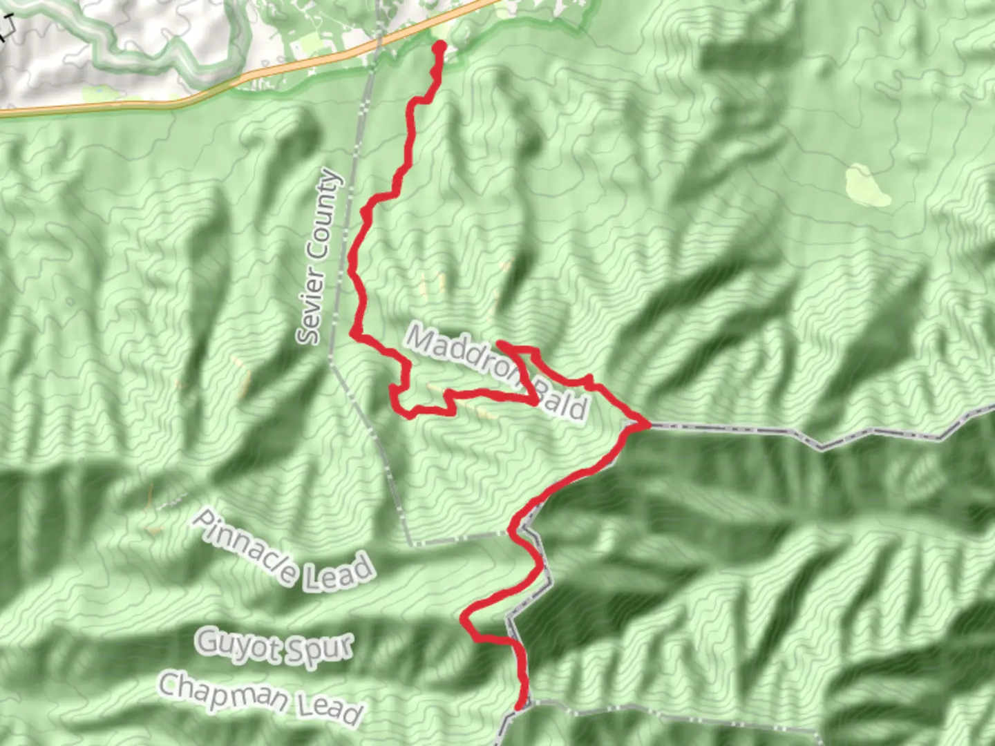 An image depicting the trail Inadu Mountain,Old Black and Tricorner Knob via Appalachian Trail and its surrounding area.